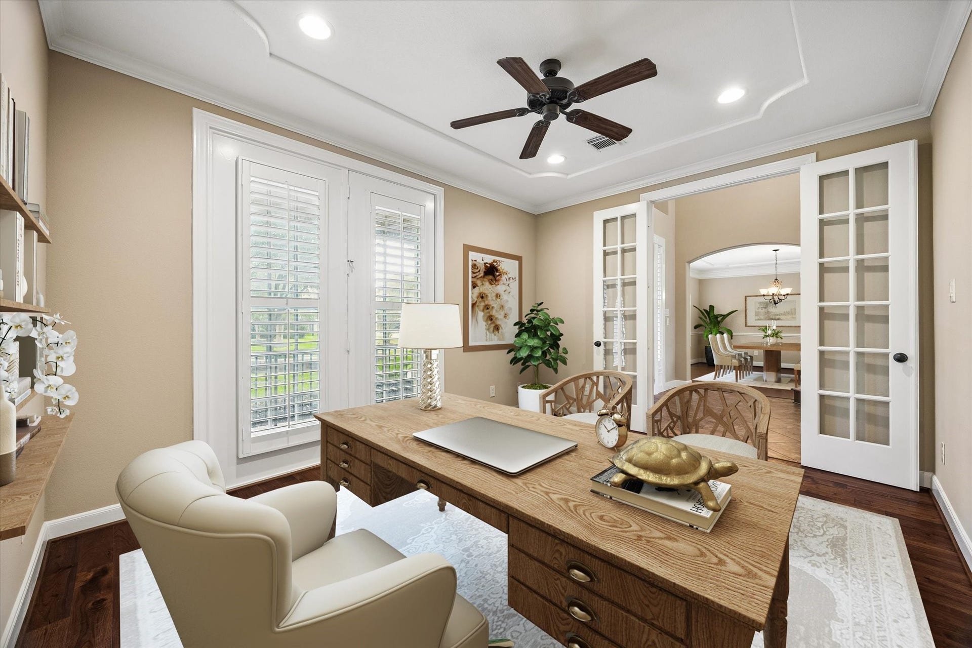 18715 N Thomas Shore Drive, Cypress, TX 77433 Virtually staged office/study with a private entrance