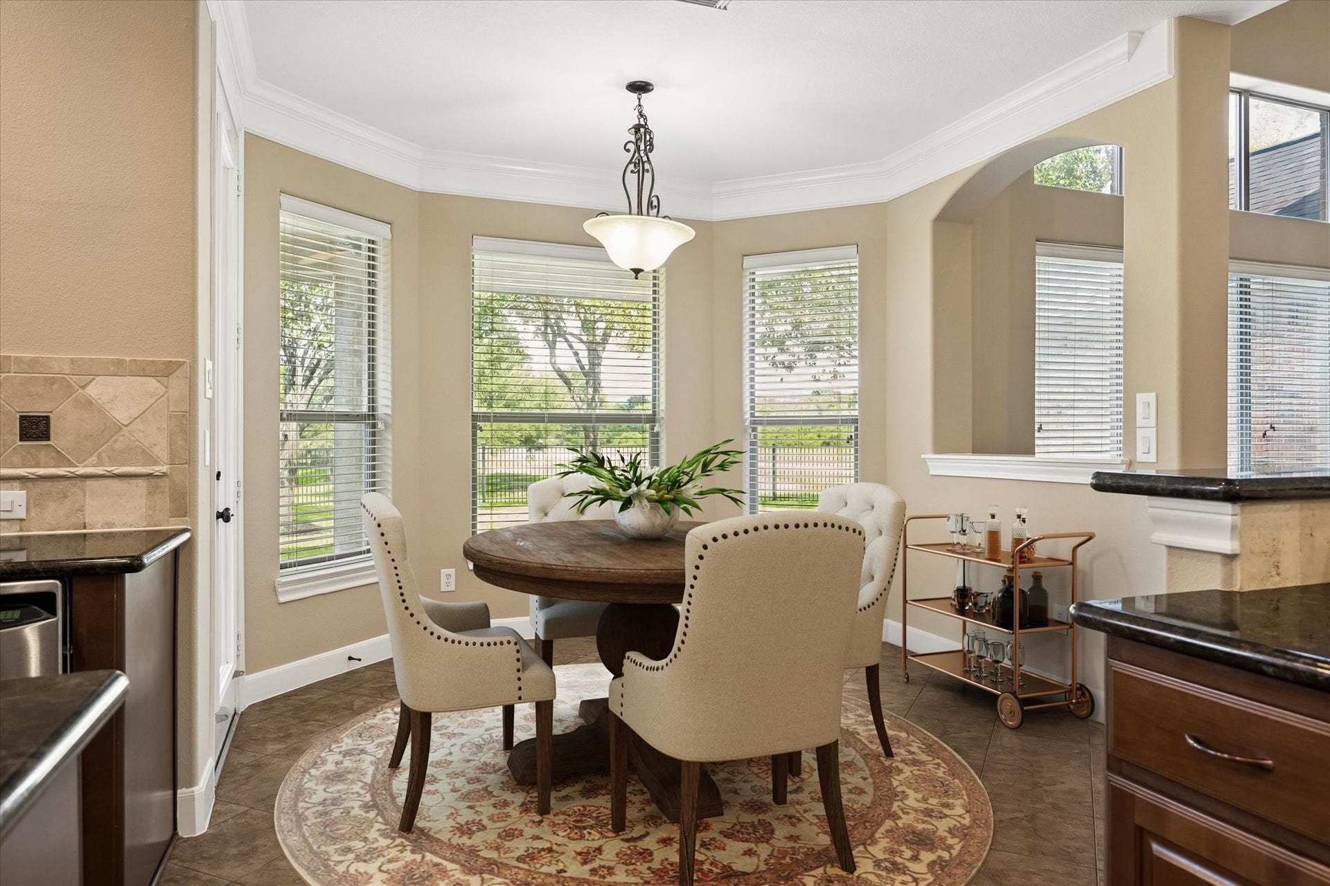 18715 N Thomas Shore Drive, Cypress, TX 77433 Virtually staged breakfast nook just off the kitchen