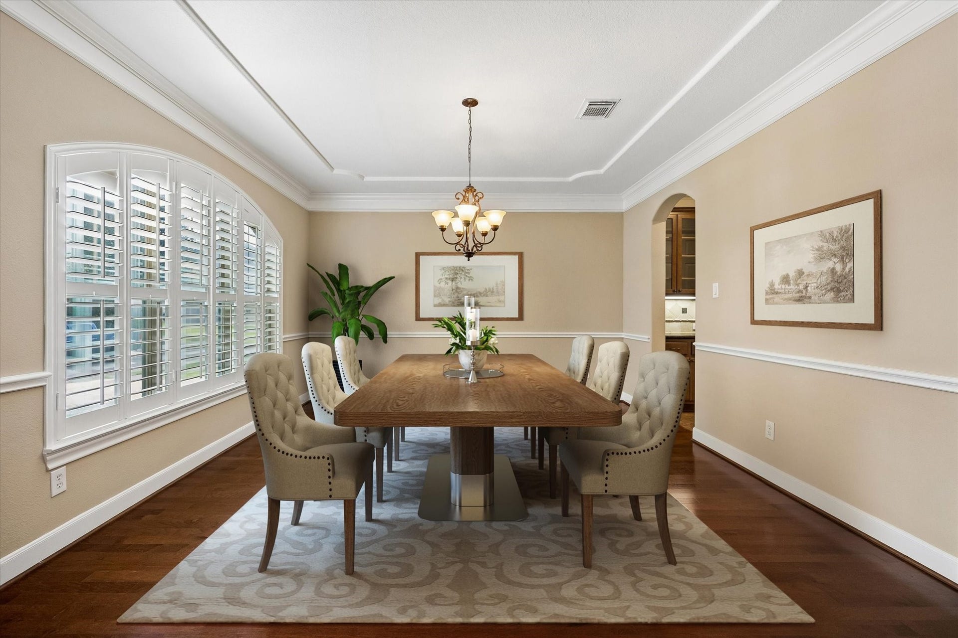 18715 N Thomas Shore Drive, Cypress, TX 77433 Virtually staged formal dining just off of the main entrance