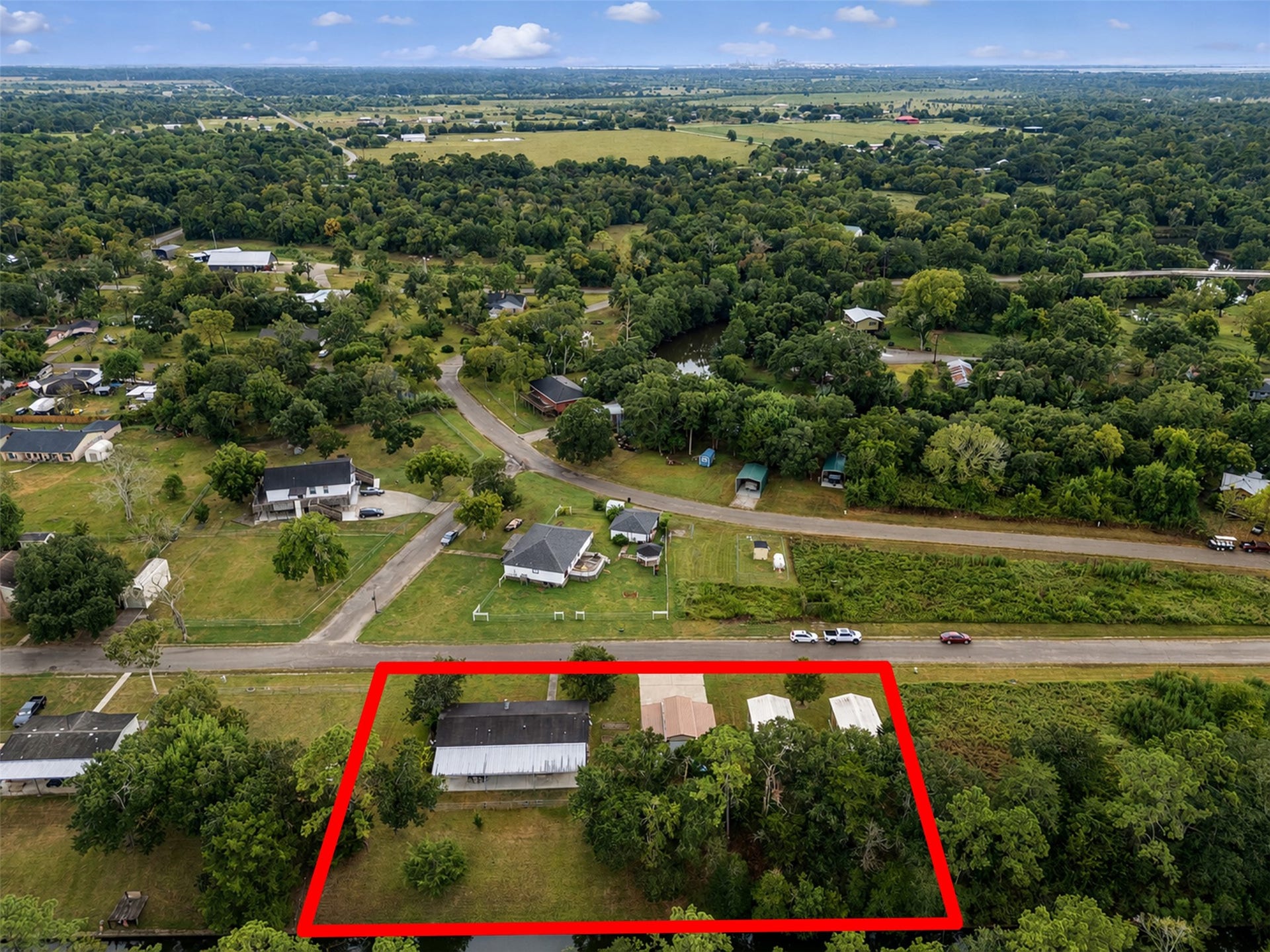 52 County Road 302, Alvin, TX 77511 Ariel view- redline is an estimate