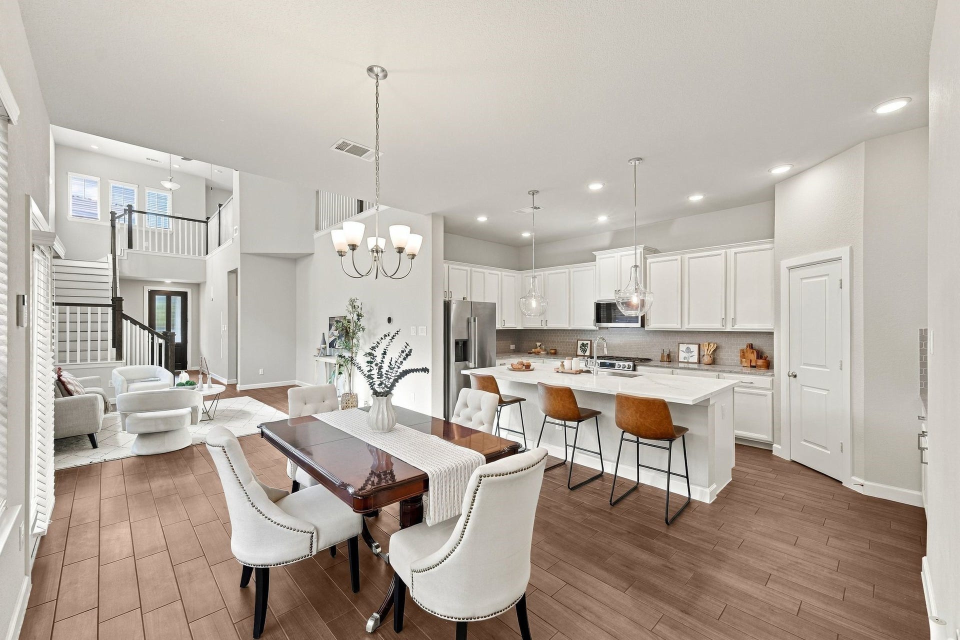 27022 Brighton Valley Way SW, Katy, TX 77494 One open space, endless ways to live in it. Kitchen, dining, and family room flow together without a single wall breaking up the conversation.