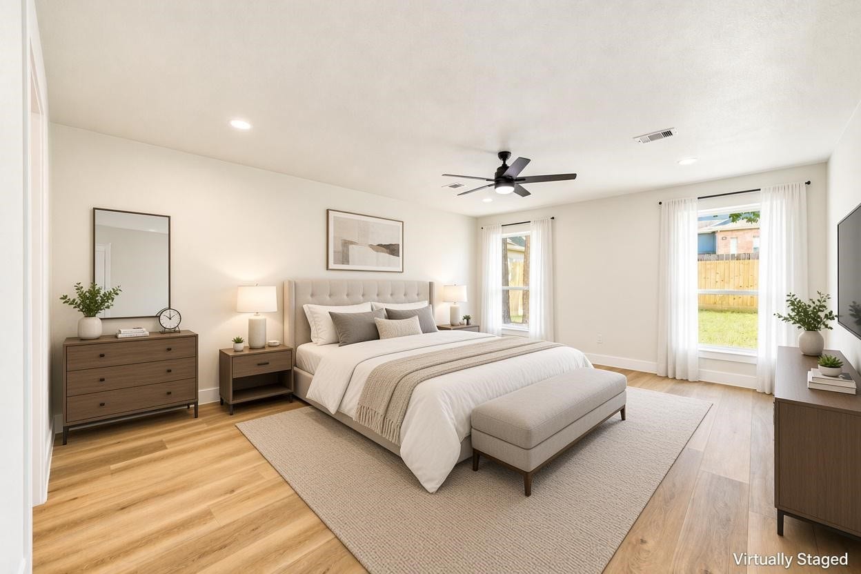 Virtually Staged primary bedroom