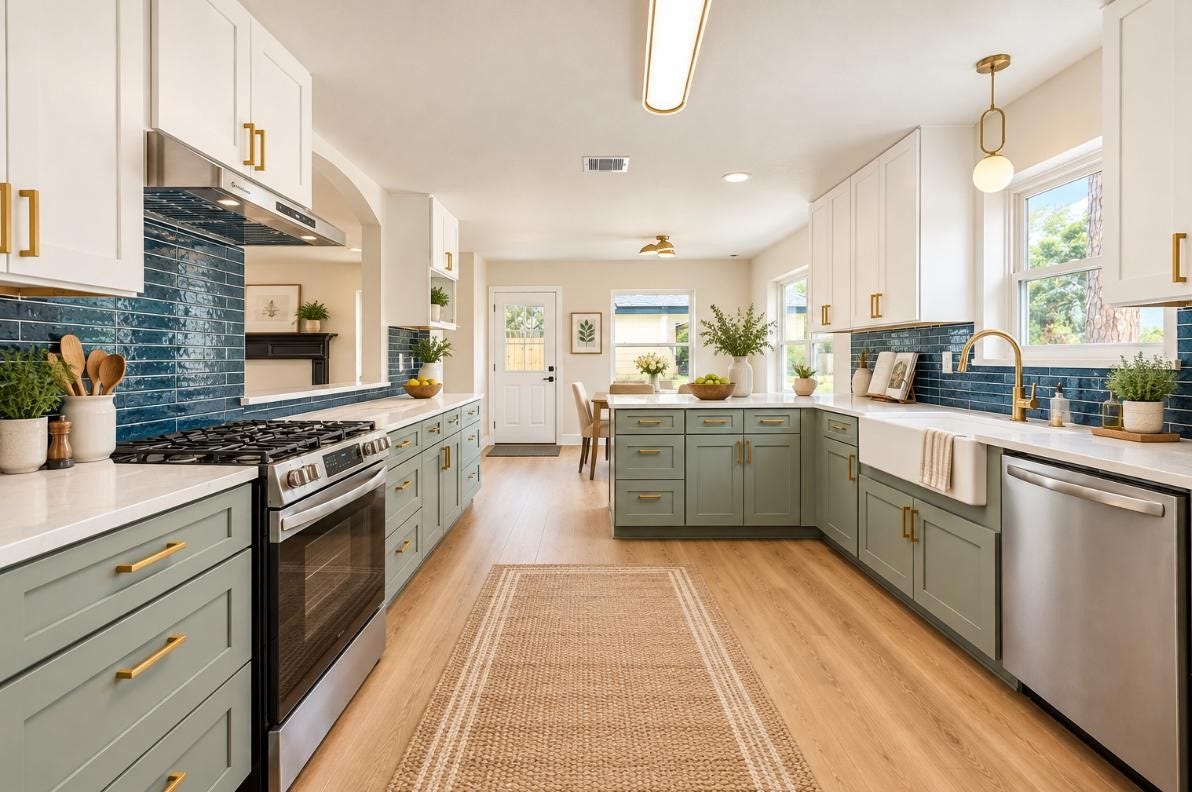 Virtually staged kitchen