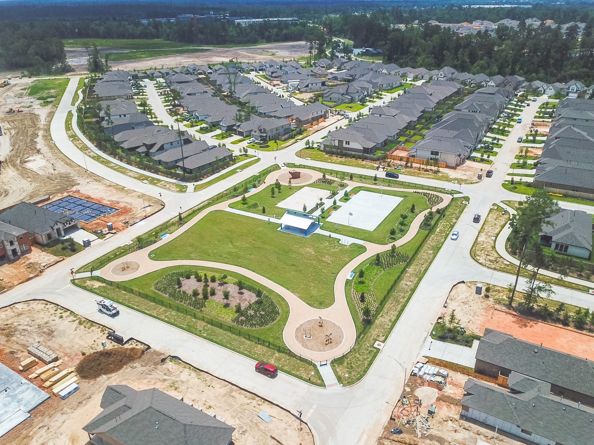 706 Santa Elena Trail, Conroe, TX 77304 Two community dog parks ensure that four-legged family members enjoy the Grand Central Park lifestyle, too.