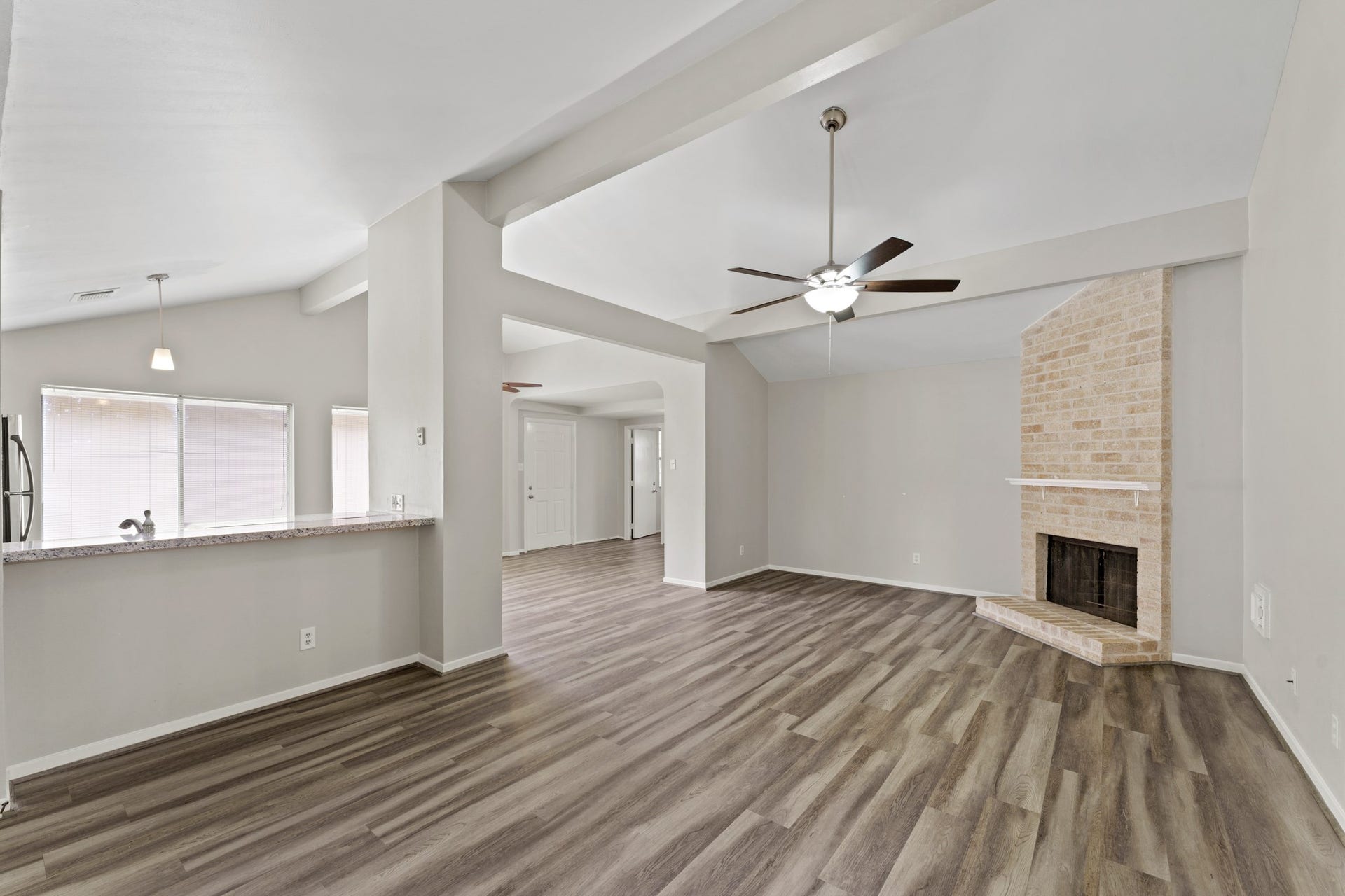 3926 Mill Rock Circle, Sugar Land, TX 77479 This living room is the perfect place to entertain family and friends as it offers a seamless, open floor plan with easy access to your amazing kitchen and dining space!