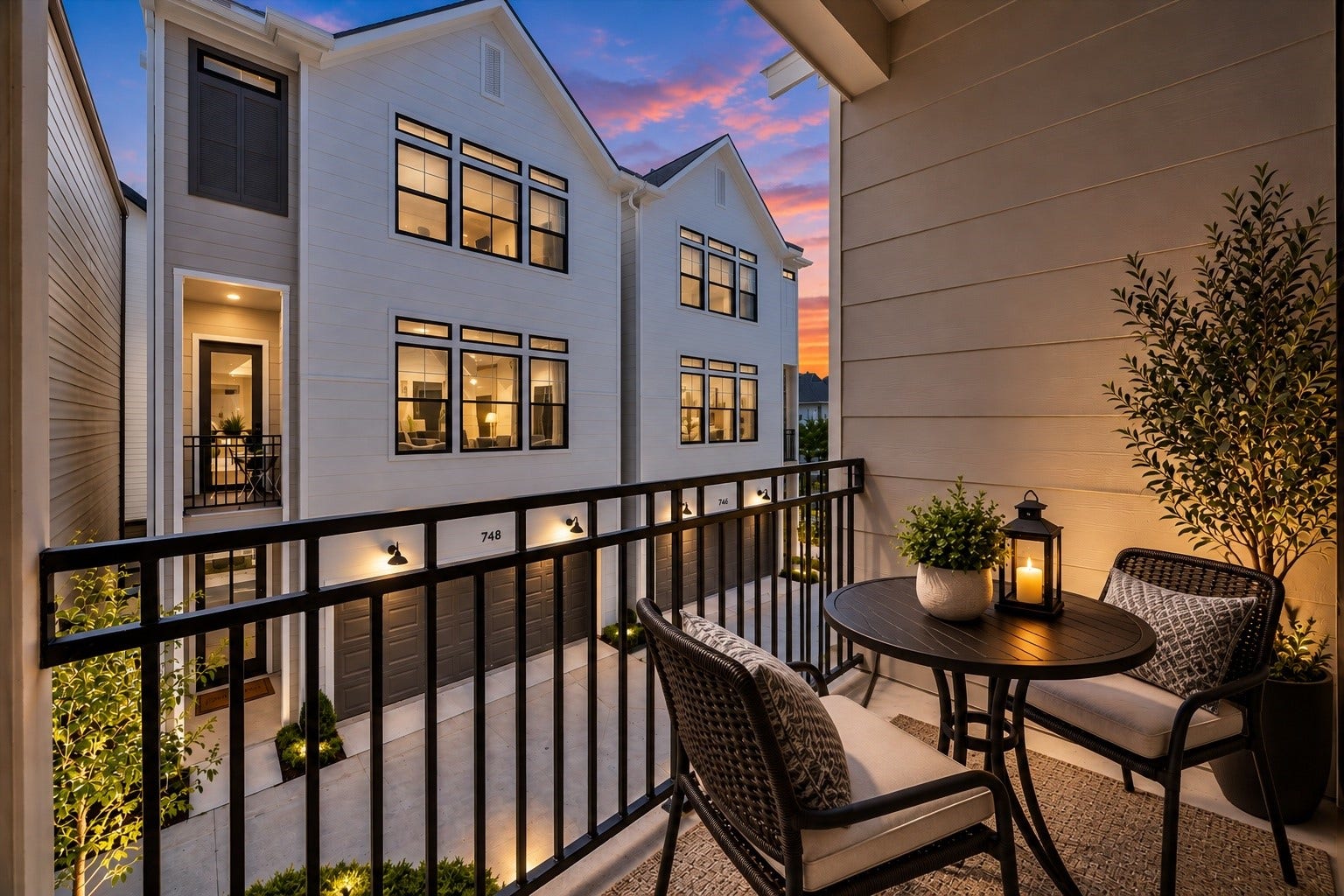 738 Curtin Street, Houston, TX 77018 Covered balcony with elevated views of the community streetscape