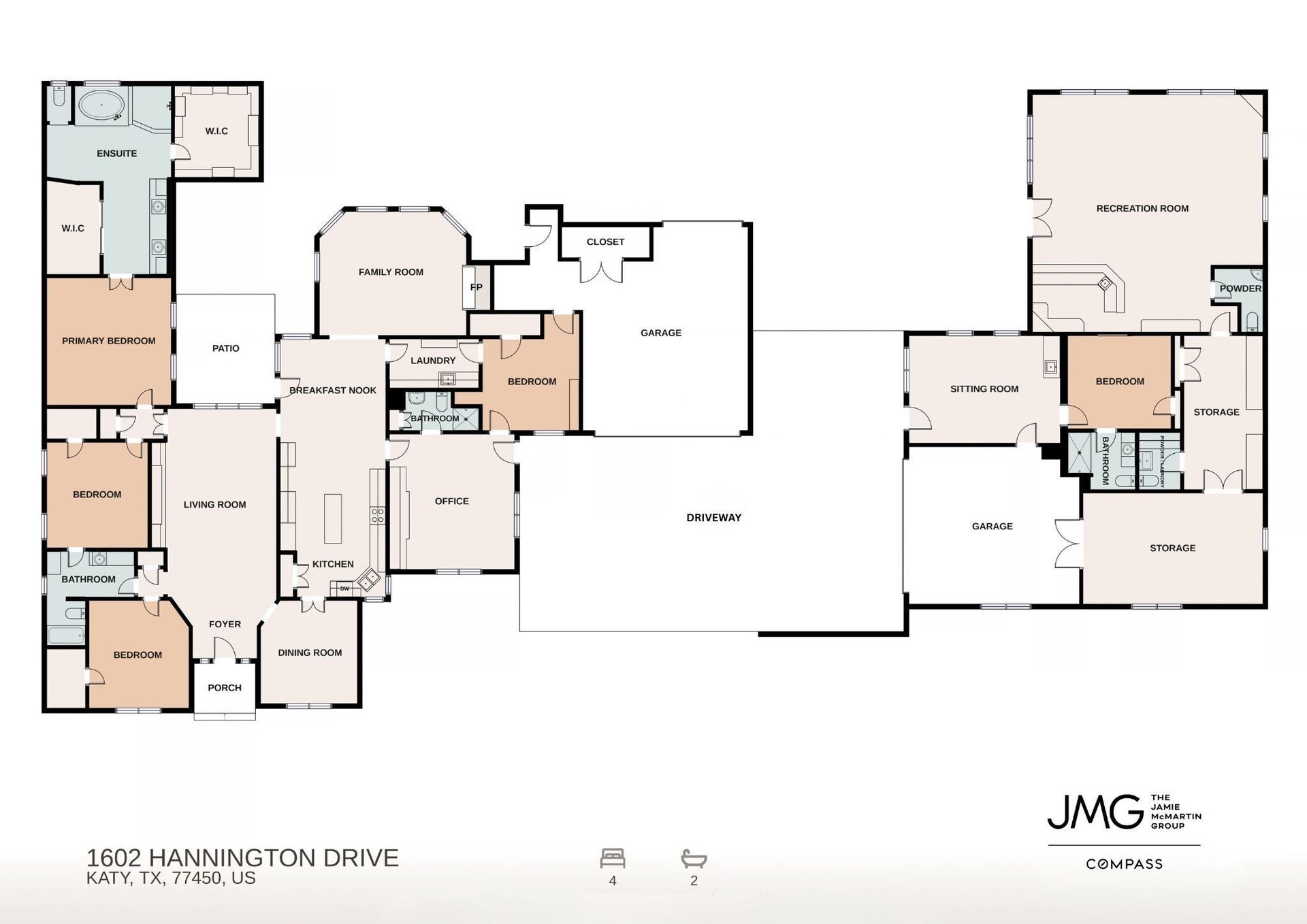 1602 Hannington Drive, Katy, TX 77450 Floor plan of 1602 Hannington Drive, showing the layout of the main home and additional spaces. Thank you for viewing our listing.