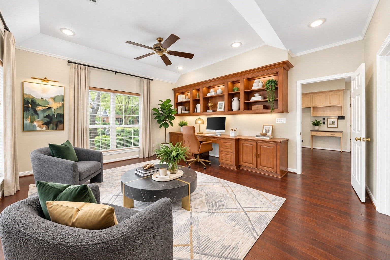 1602 Hannington Drive, Katy, TX 77450 More than a typical home office, this flexible space has its own private entrance and attached full bathideal for working from home or accommodating guests. Virtually staged.