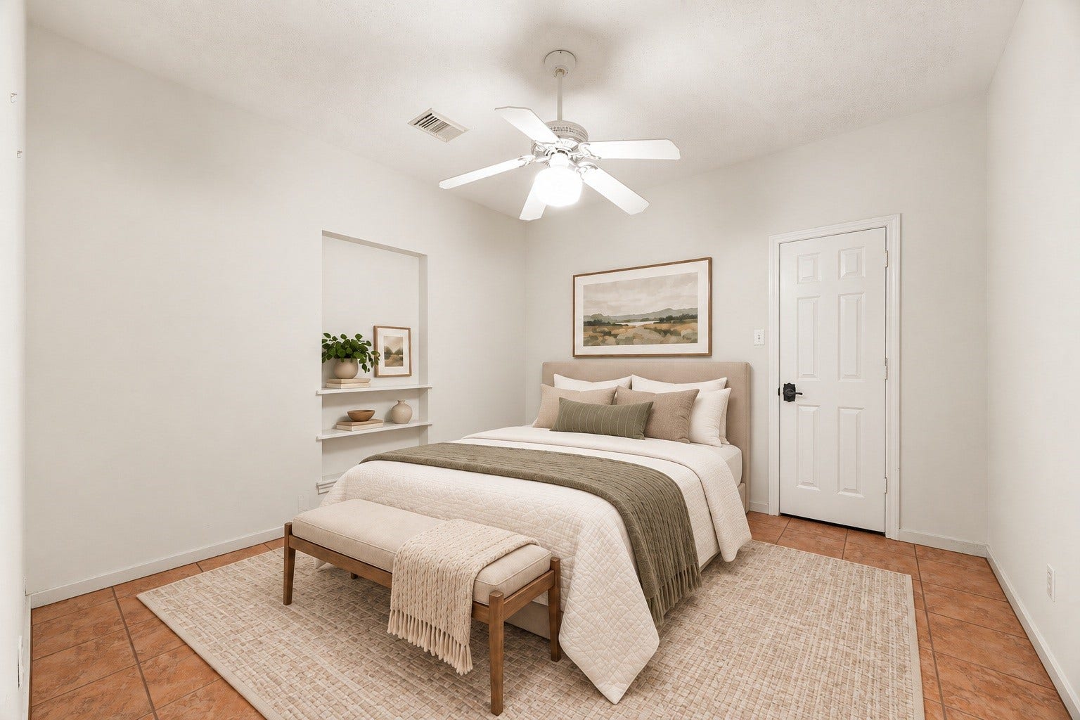 1602 Hannington Drive, Katy, TX 77450 A private bedroom gives the casita true separation from the main home and plenty of flexibility for guests or multi-generational living. Virtually staged.