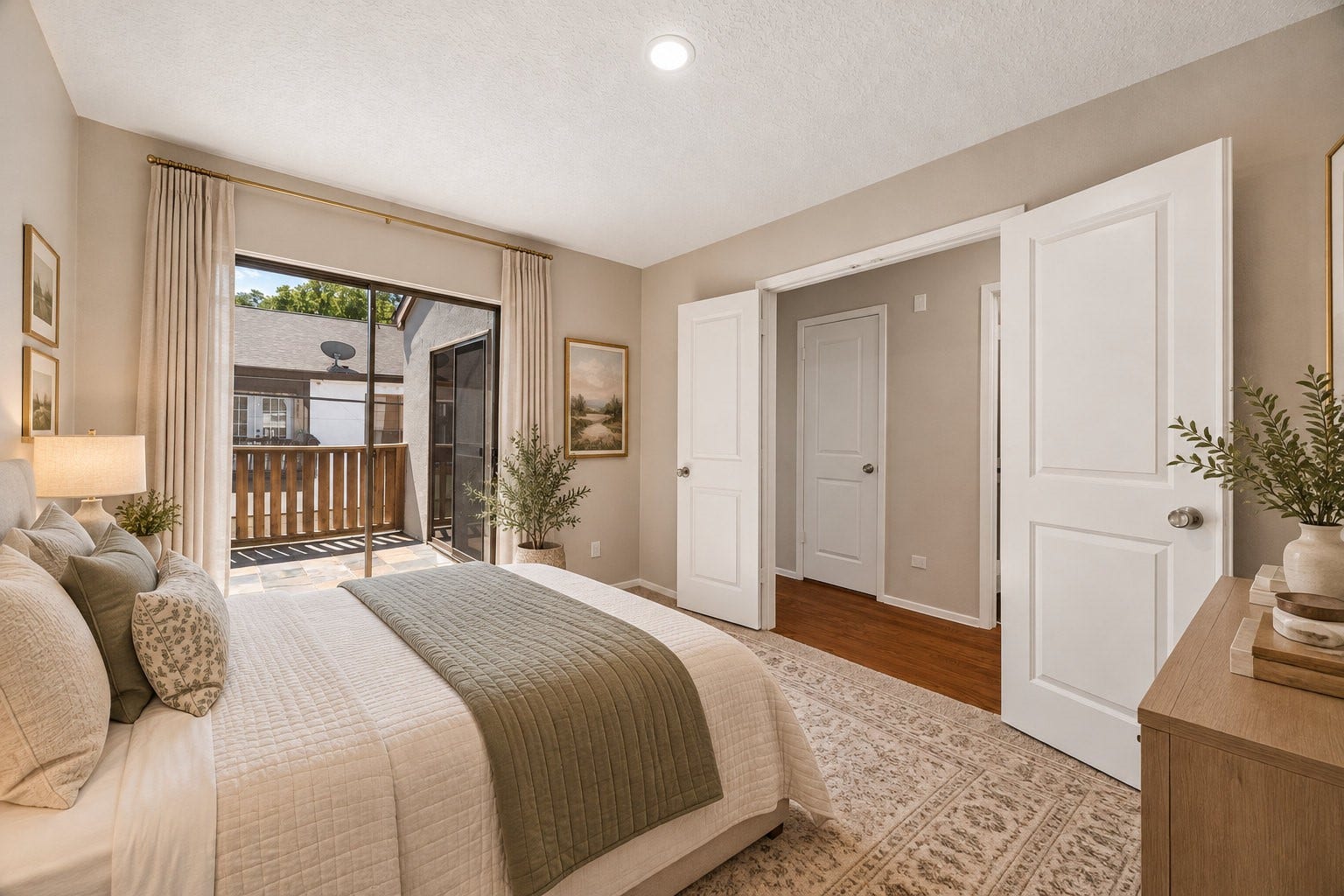 714 Fowler Street, #5, Houston, TX 77007 Second bedroom virtually staged as a bedroom - plenty of room for a queen size bed!