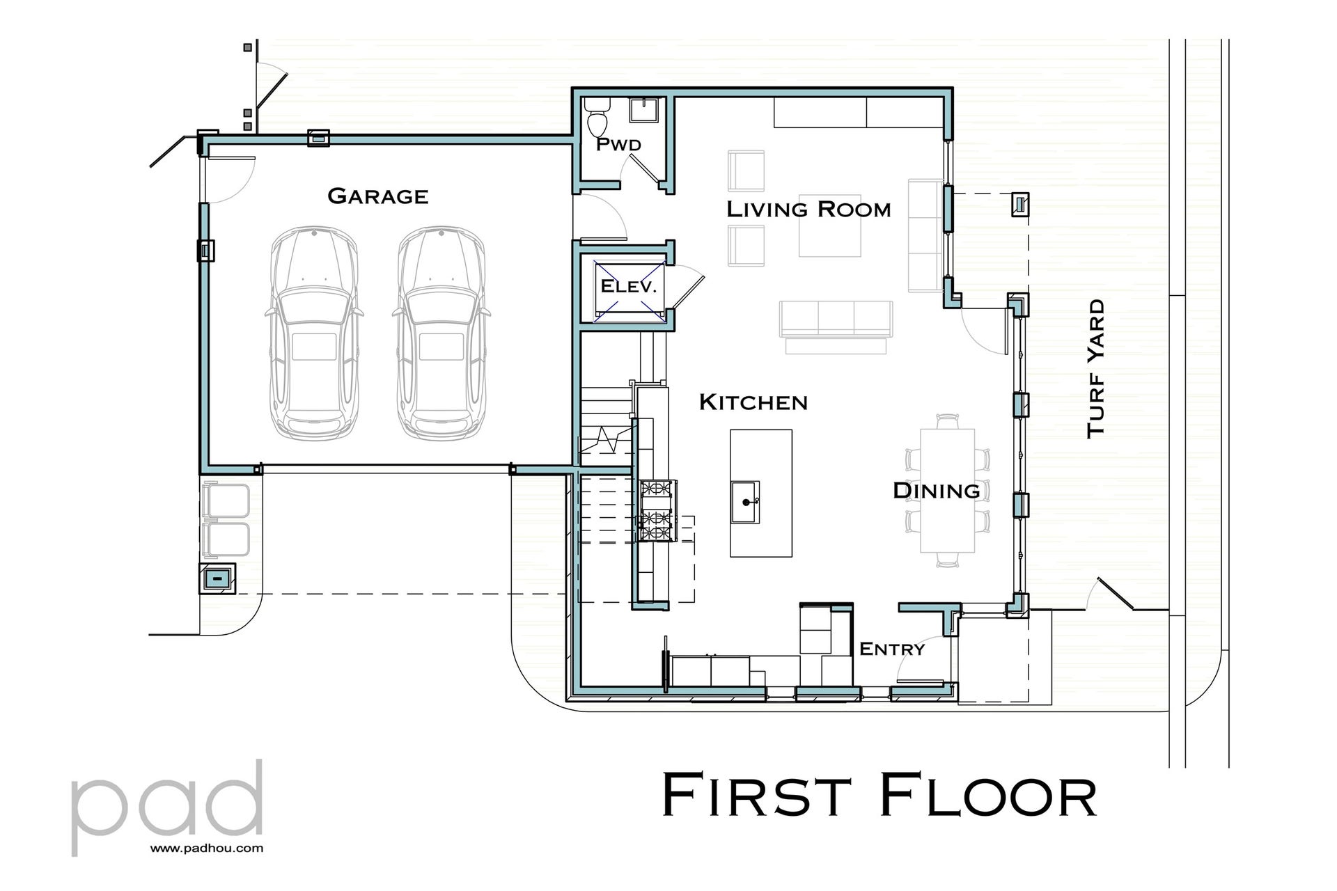 5409 Chevy Chase, #D, Houston, TX 77056 First Floor Plan - Unit D