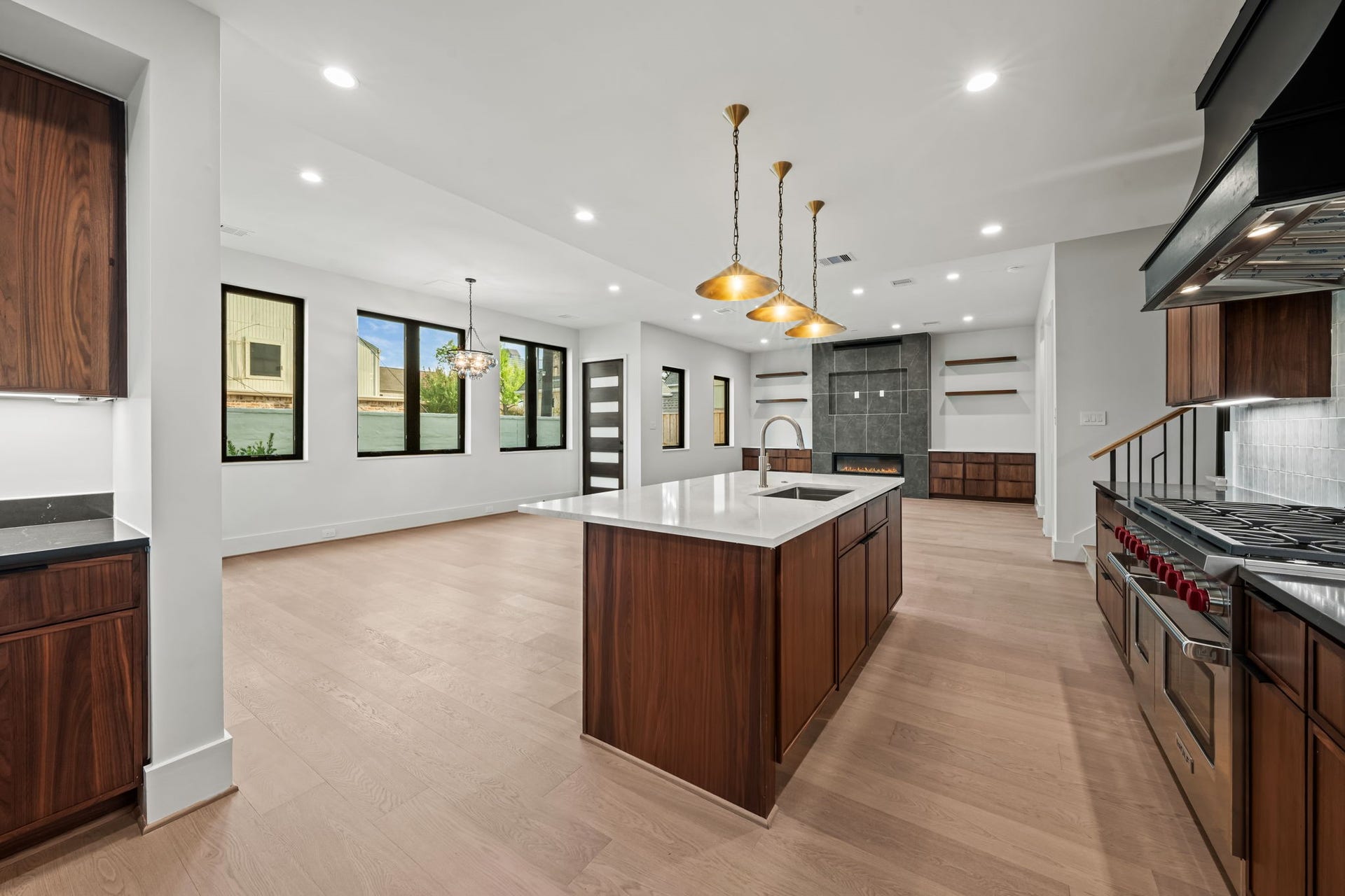 5409 Chevy Chase, #D, Houston, TX 77056 View of the open living area from the corner of the kitchen.