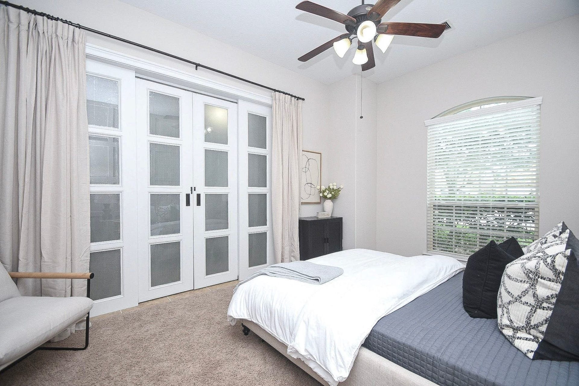 Another view featuring the door that adds character and charm to the space without sacrificing privacy.