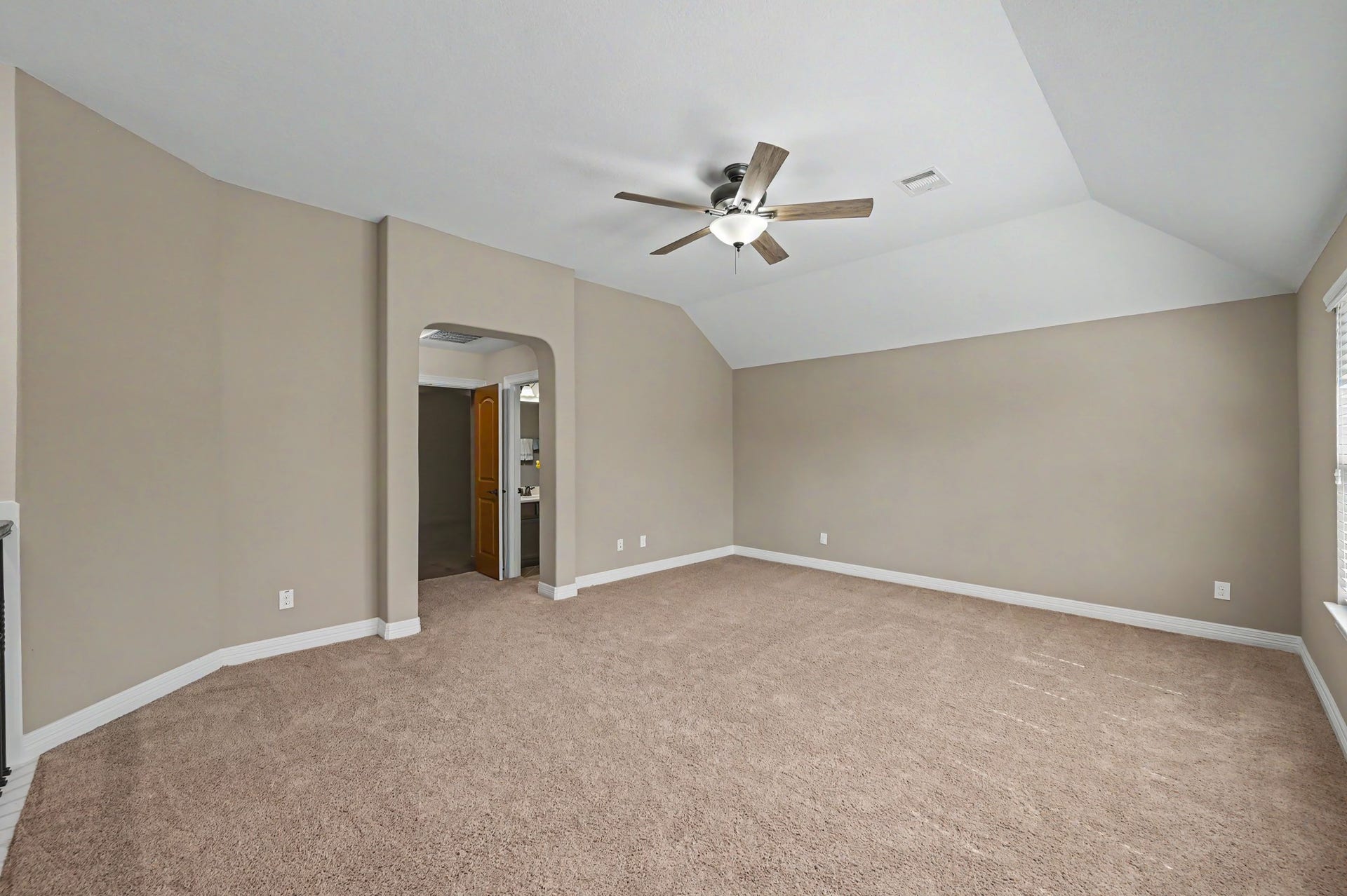 Upstairs offers an expansive gameroom, 19x16, easily fits a pool table and sectional. Walk in closet with added hanging rack