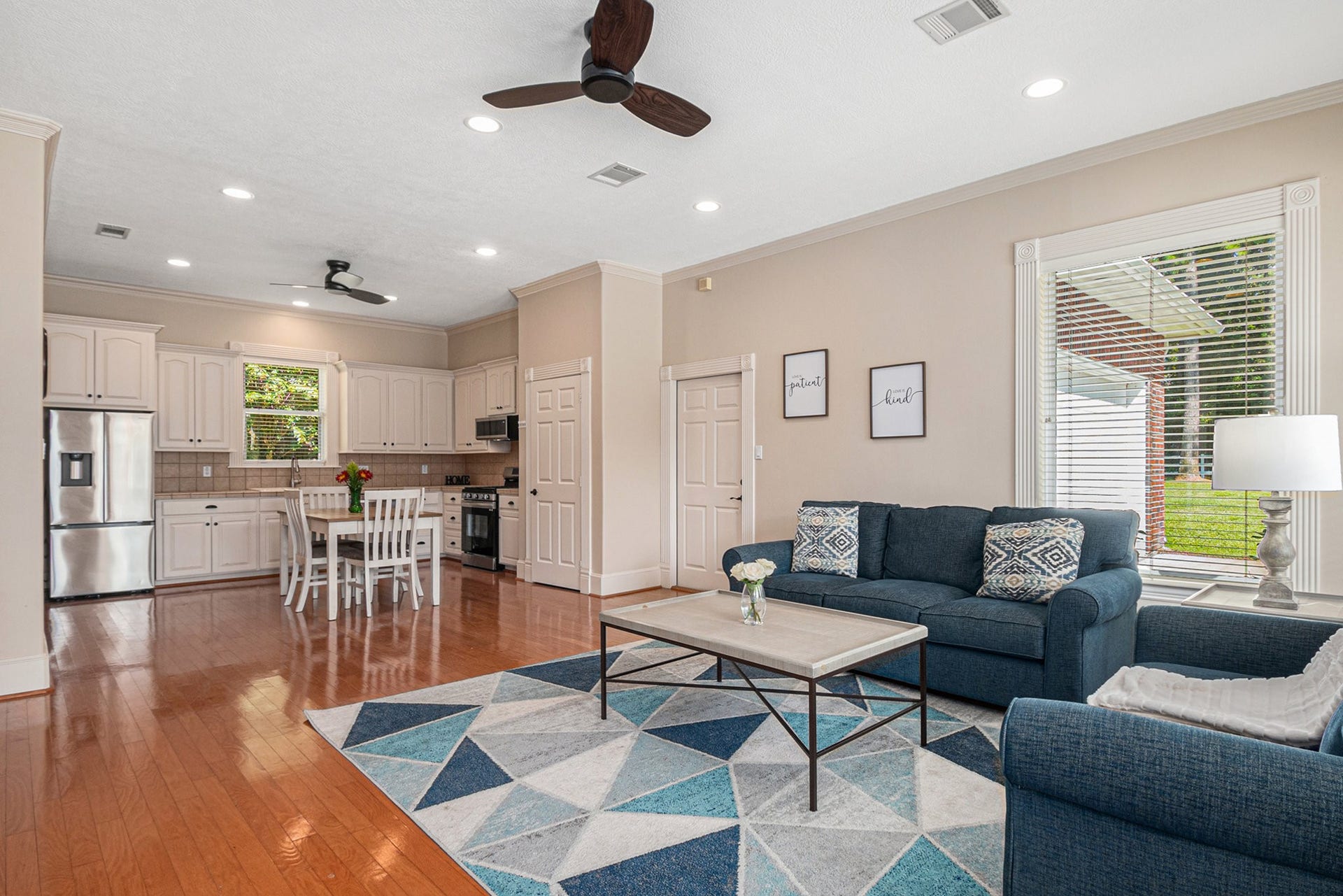 Full view of the open floorplan in the guest house.