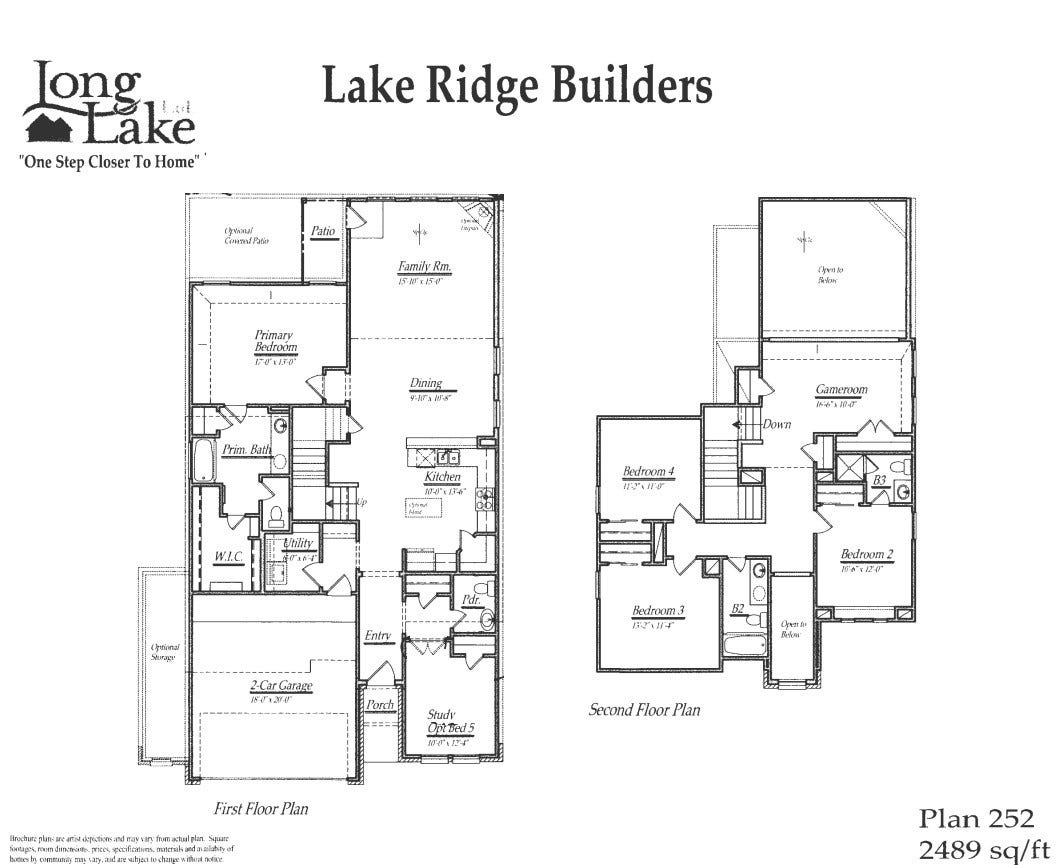 26359 Viva Drive, Magnolia, TX 77355 Plan 252 features 4 bedrooms, 2 full baths, 1 half bath, and over 2,400 square feet of living space.