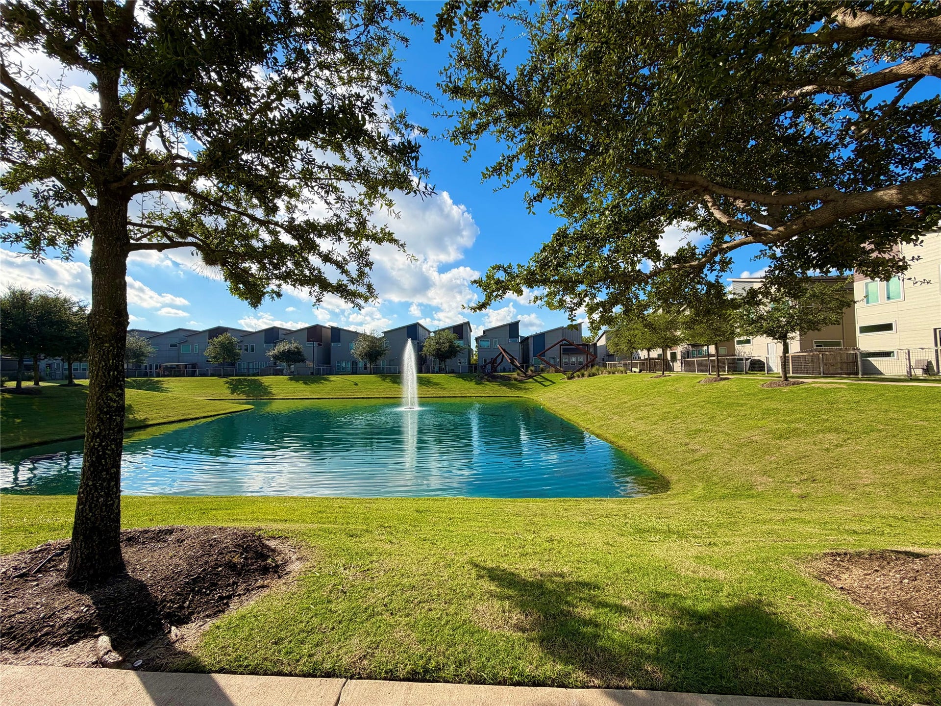 Taking in the view from a community bench in your gated neighborhood.