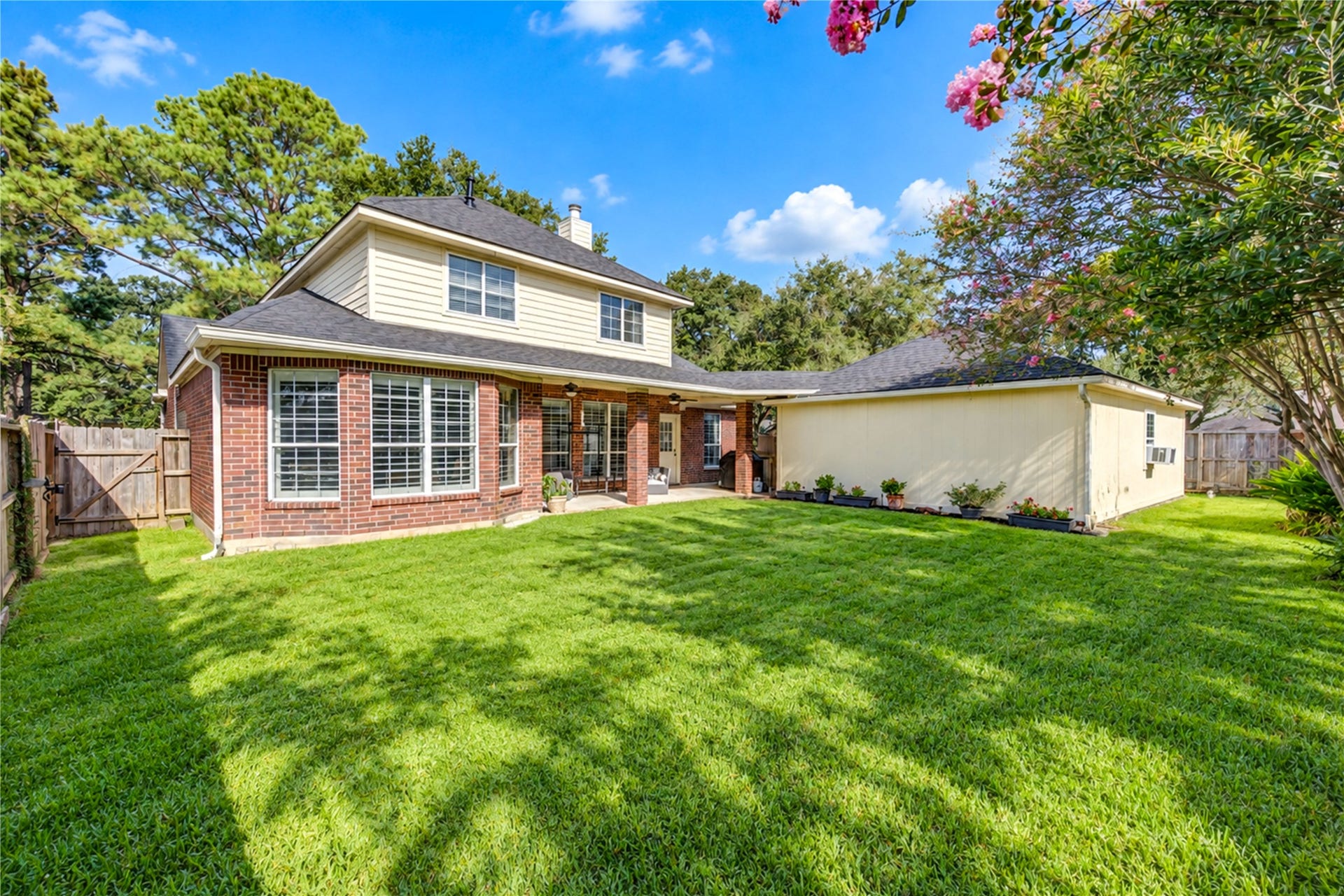 23338 Grand Springs Drive, Katy, TX 77494 The spacious pool sized backyard provides privacy, beauty and functionality.