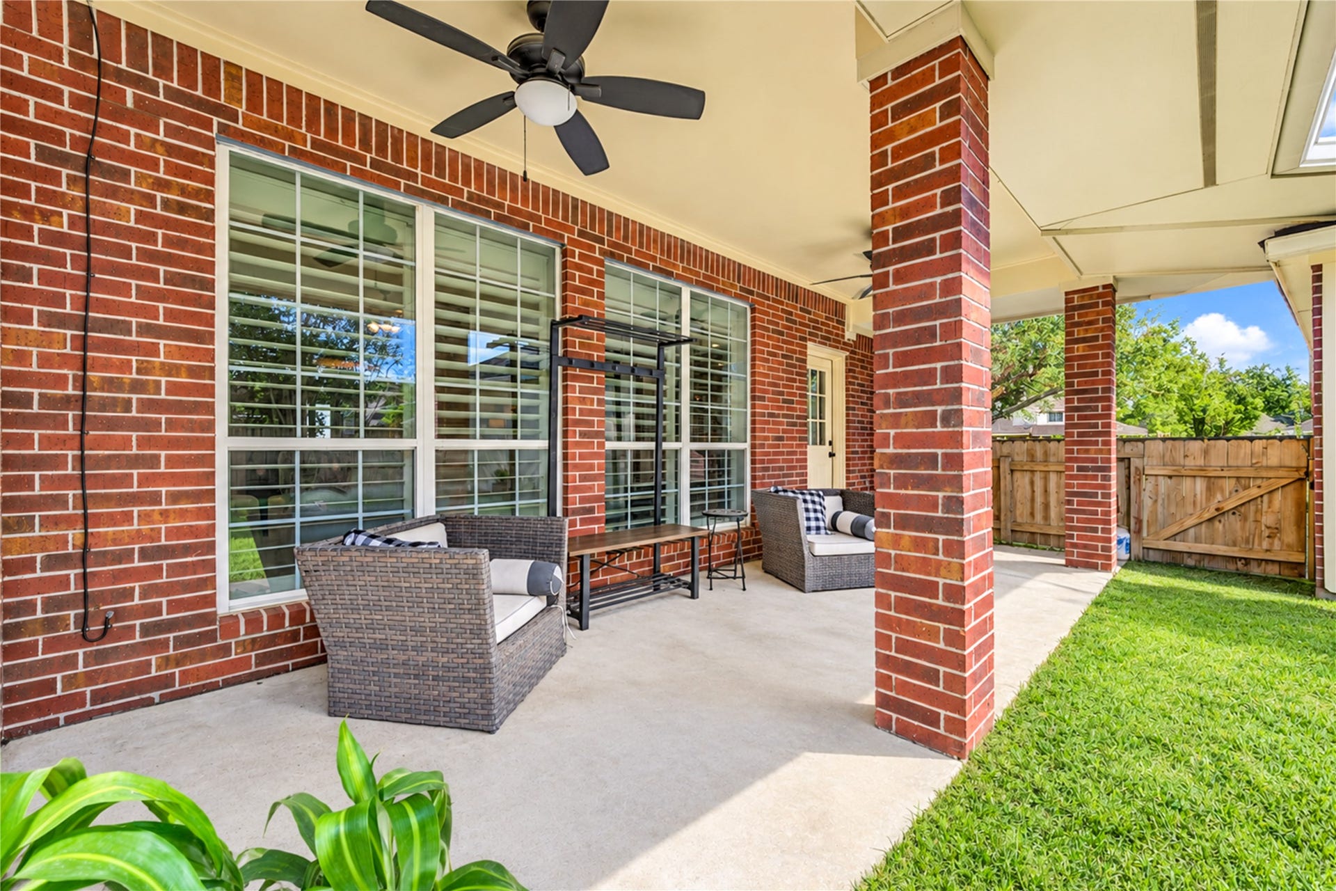 23338 Grand Springs Drive, Katy, TX 77494 The covered back patio has two ceiling fans for added comfort!