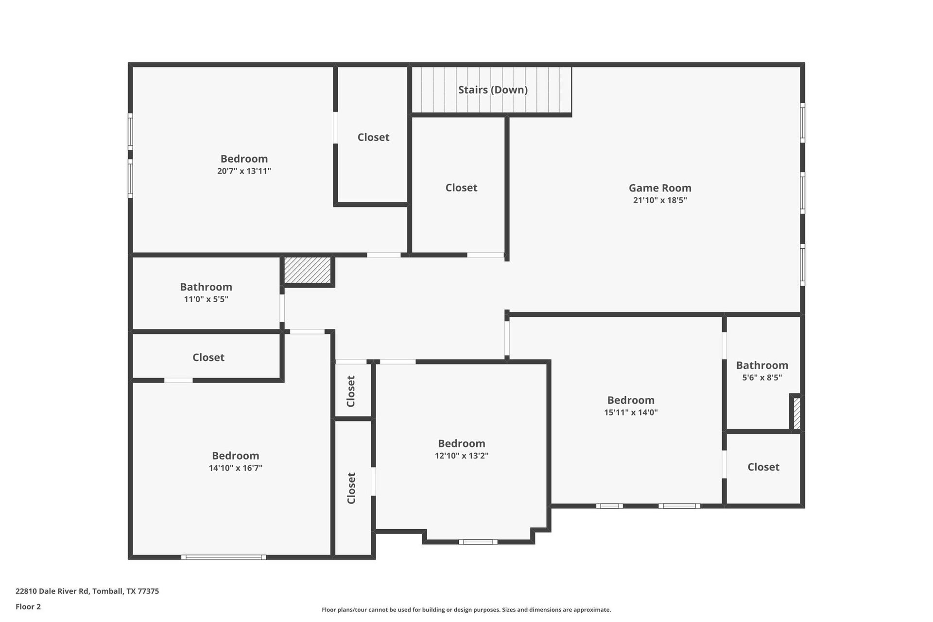 22810 Dale River Road, Tomball, TX 77375 Upstairs Floorplan