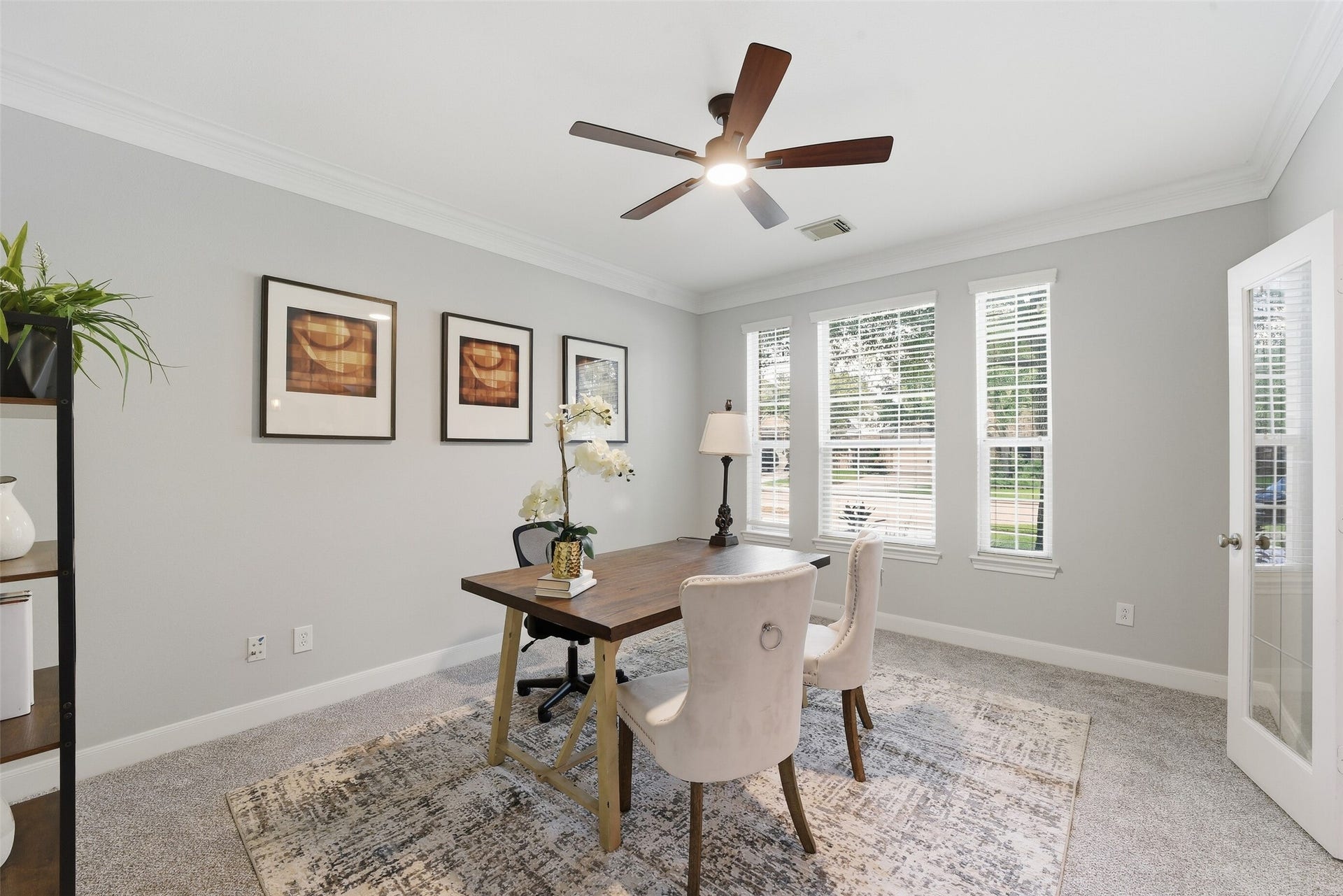 2710 Golden Larch Drive, Katy, TX 77494 On the right side of the foyer, french doors open to a home office.