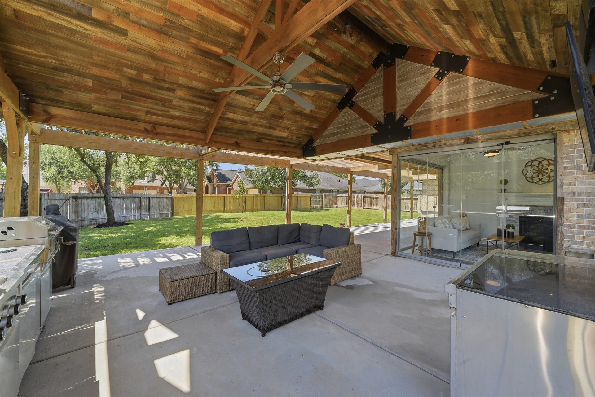 2710 Golden Larch Drive, Katy, TX 77494 Enjoy spending time outside on the Texas sized covered patio.