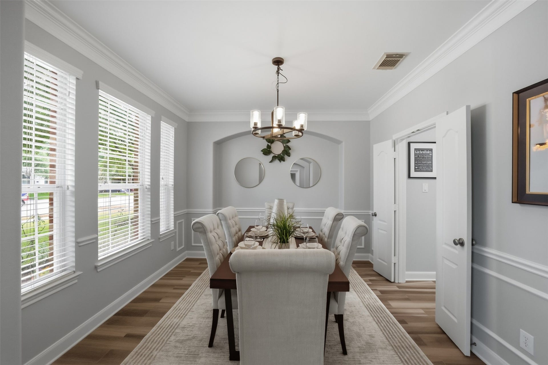 2710 Golden Larch Drive, Katy, TX 77494 Double doors in the dining room give the cook easy access to the kitchen.