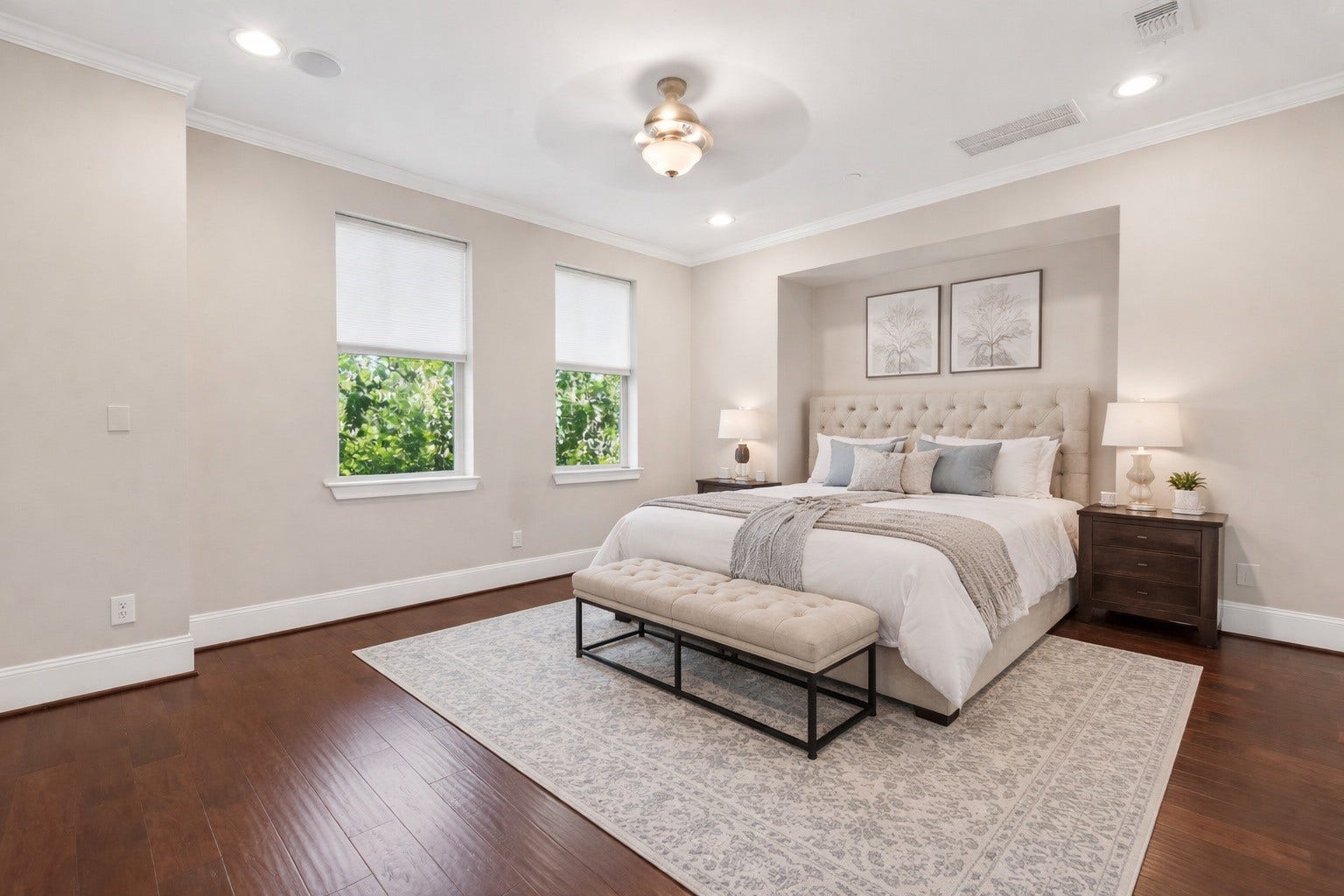 816 Yale Street, #C, Houston, TX 77007 The virtually staged primary bedroom.