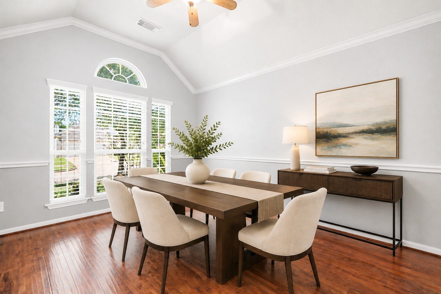 10422 Antelope Alley, Missouri City, TX 77459 Located just off the foyer, the formal dining room offers an inviting setting for gatherings, with French doors providing separation while maintaining an easy connection to the surrounding living spaces. Virtually staged.