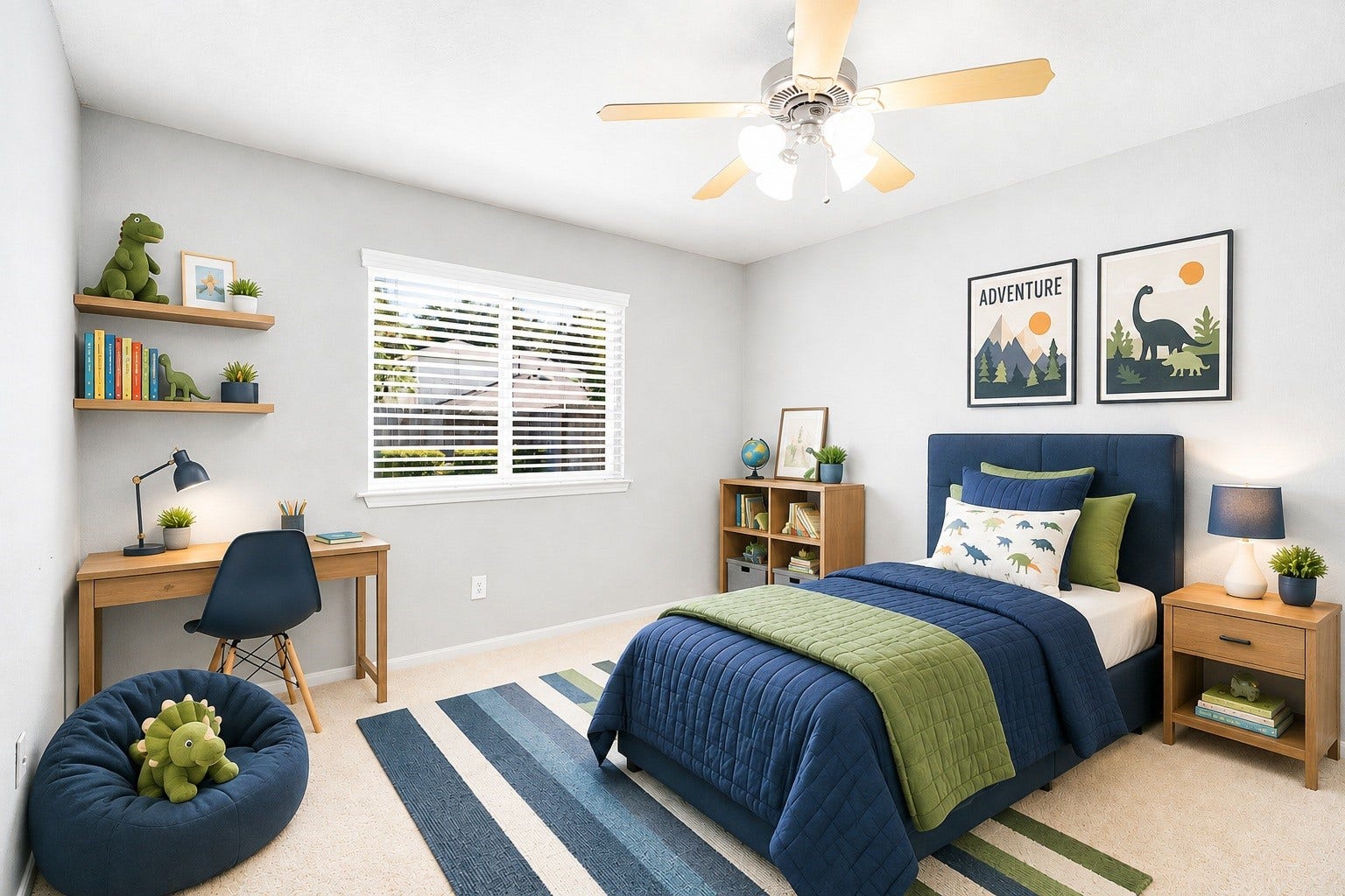 10422 Antelope Alley, Missouri City, TX 77459 A bright and airy bedroom offering a spacious layout and large window. This functional room is perfectly suited for family members, guests, or as a secondary flex space. Virtually staged.