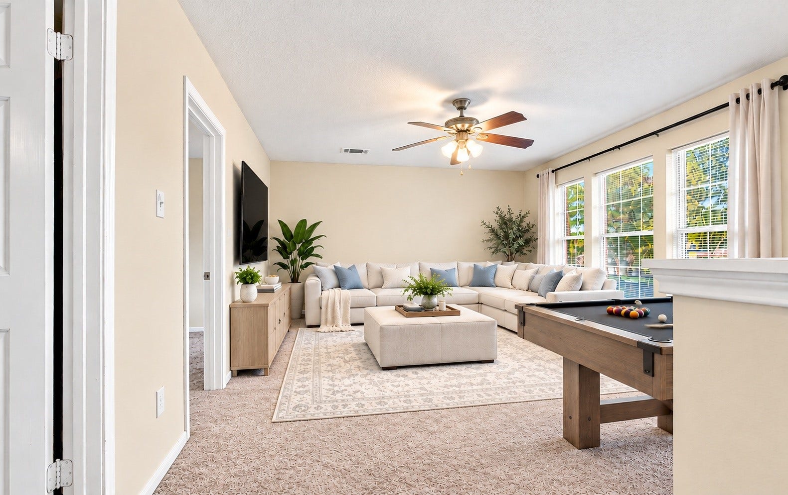 The family/game room on the second floor!