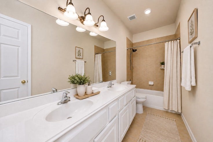 13935 Charterhouse Way, Sugar Land, TX 77498 Virtually staged secondary bathroom