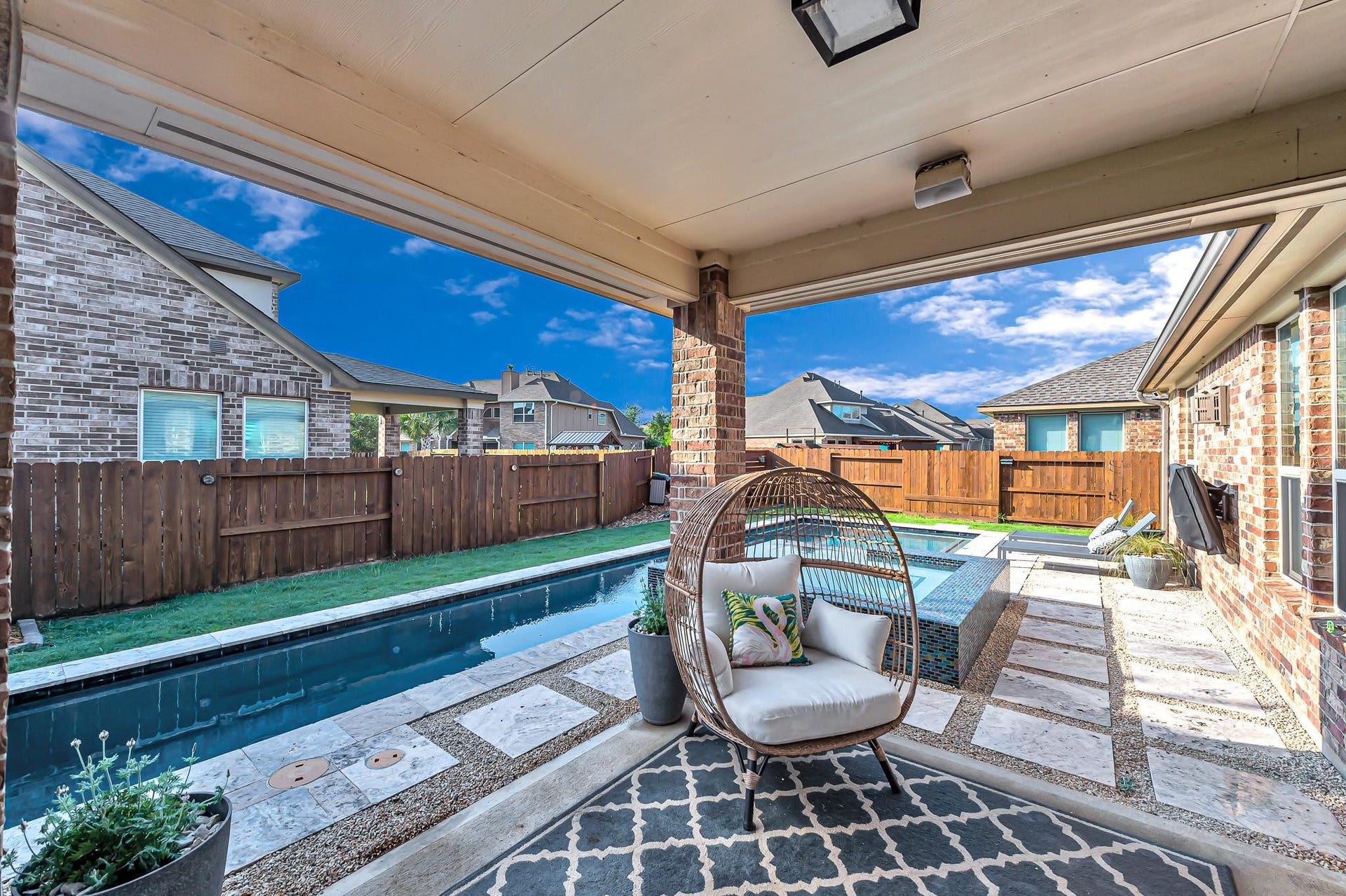 11618 Via Verdone Drive, Richmond, TX 77406 Backyard covered patio with propane grill included