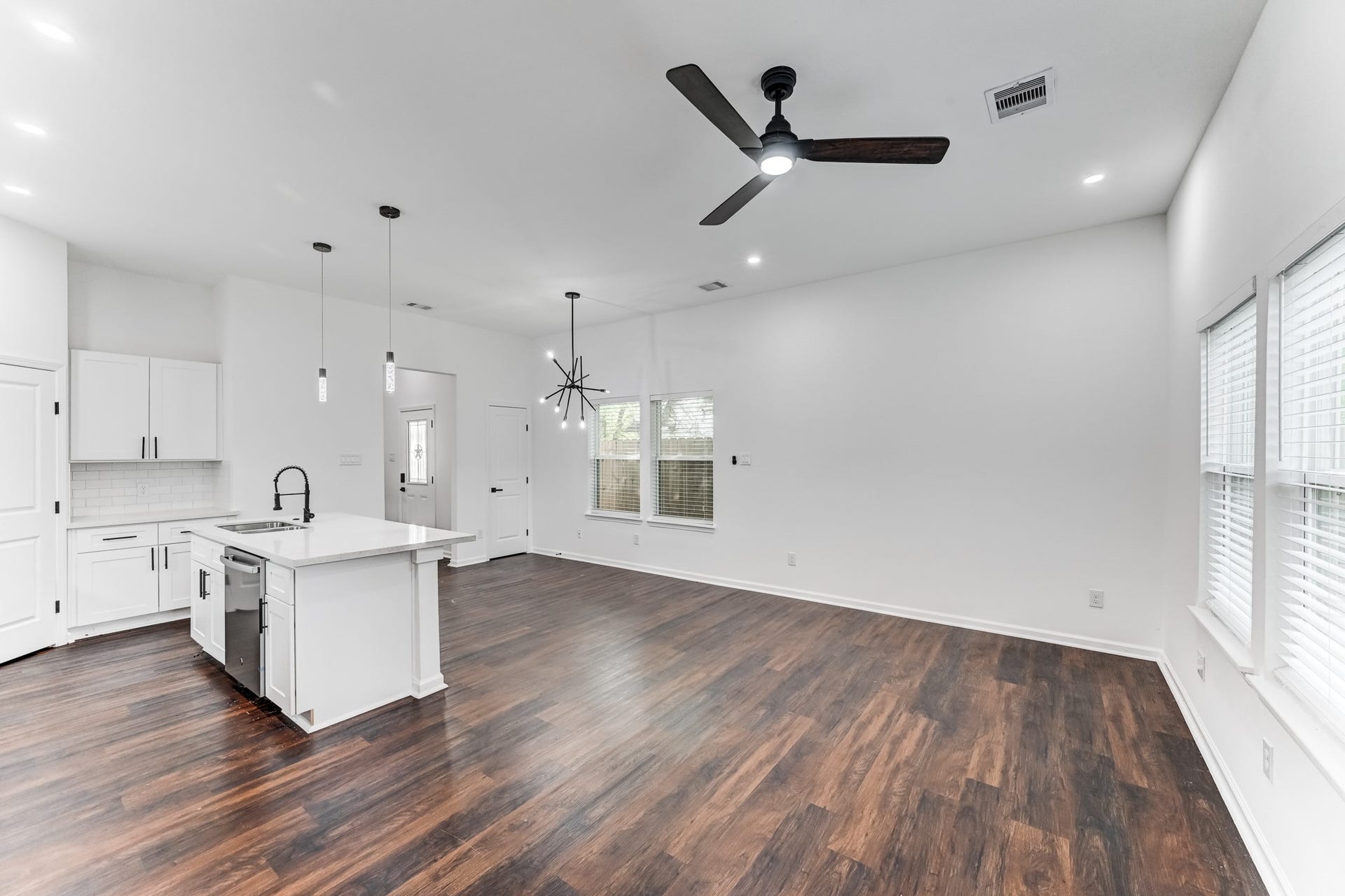 Spacious open-concept living area