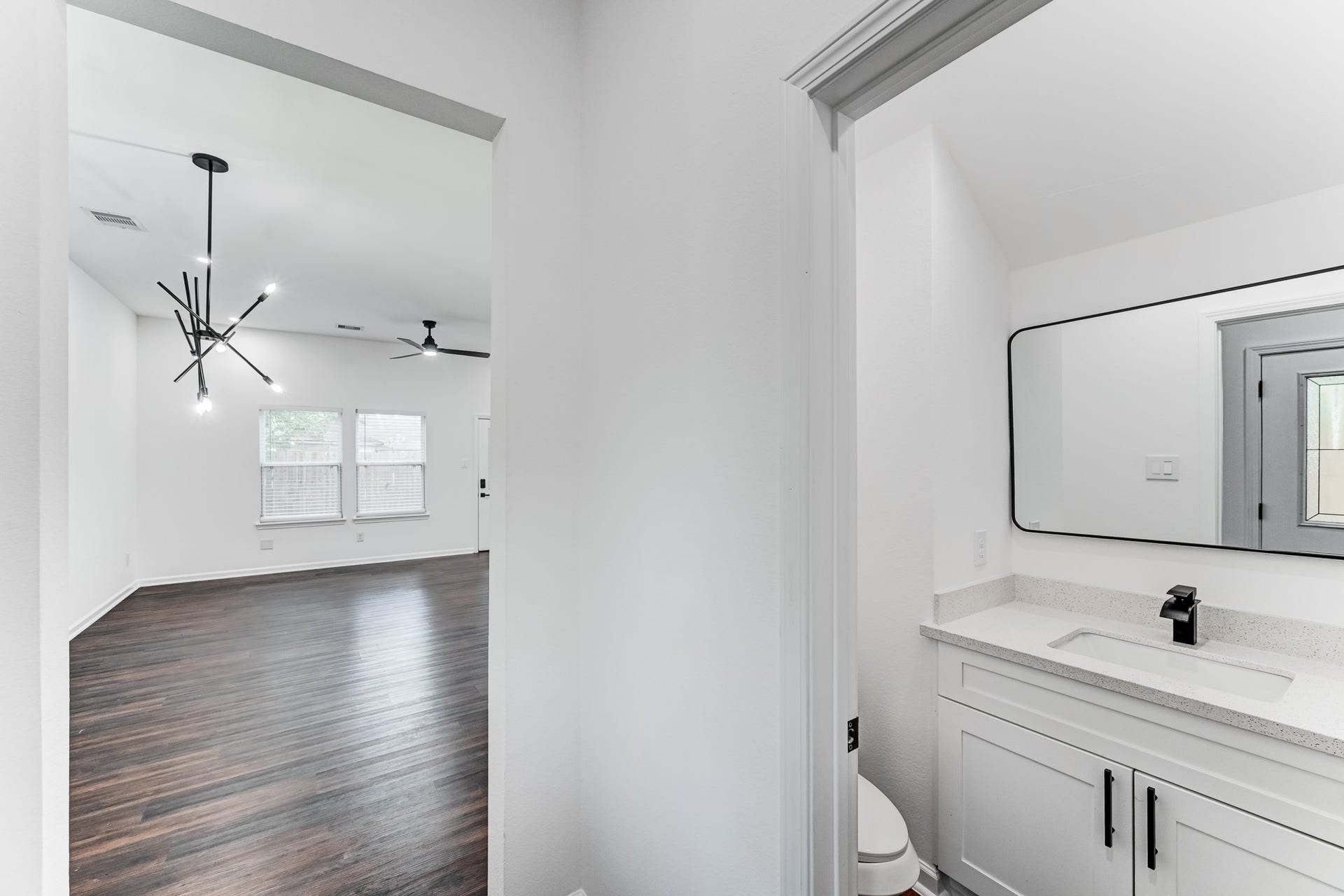 Convenient main level half bath