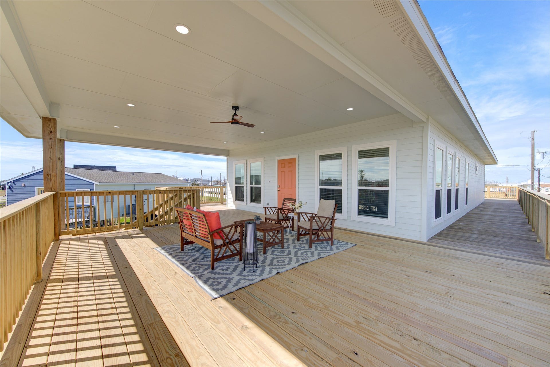 1014 Treaty Dr, Surfside Beach, TX 77541 Outdoor living area with plenty of space to relax and enjoy the coastal breeze
