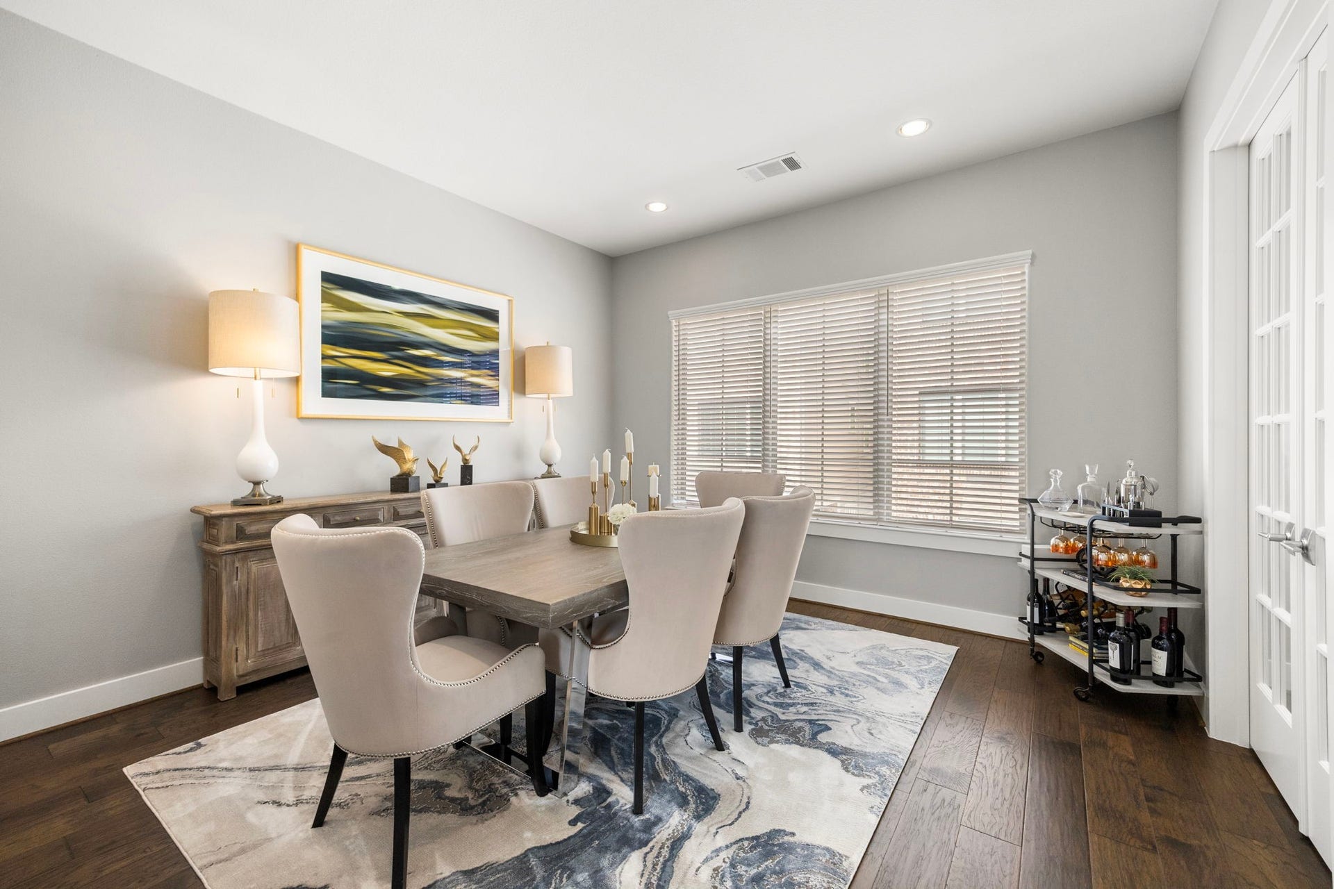 1216 Murrayhill Drive, Houston, TX 77043 Elegant dining room with abundant natural light, perfect for hosting memorable gatherings.