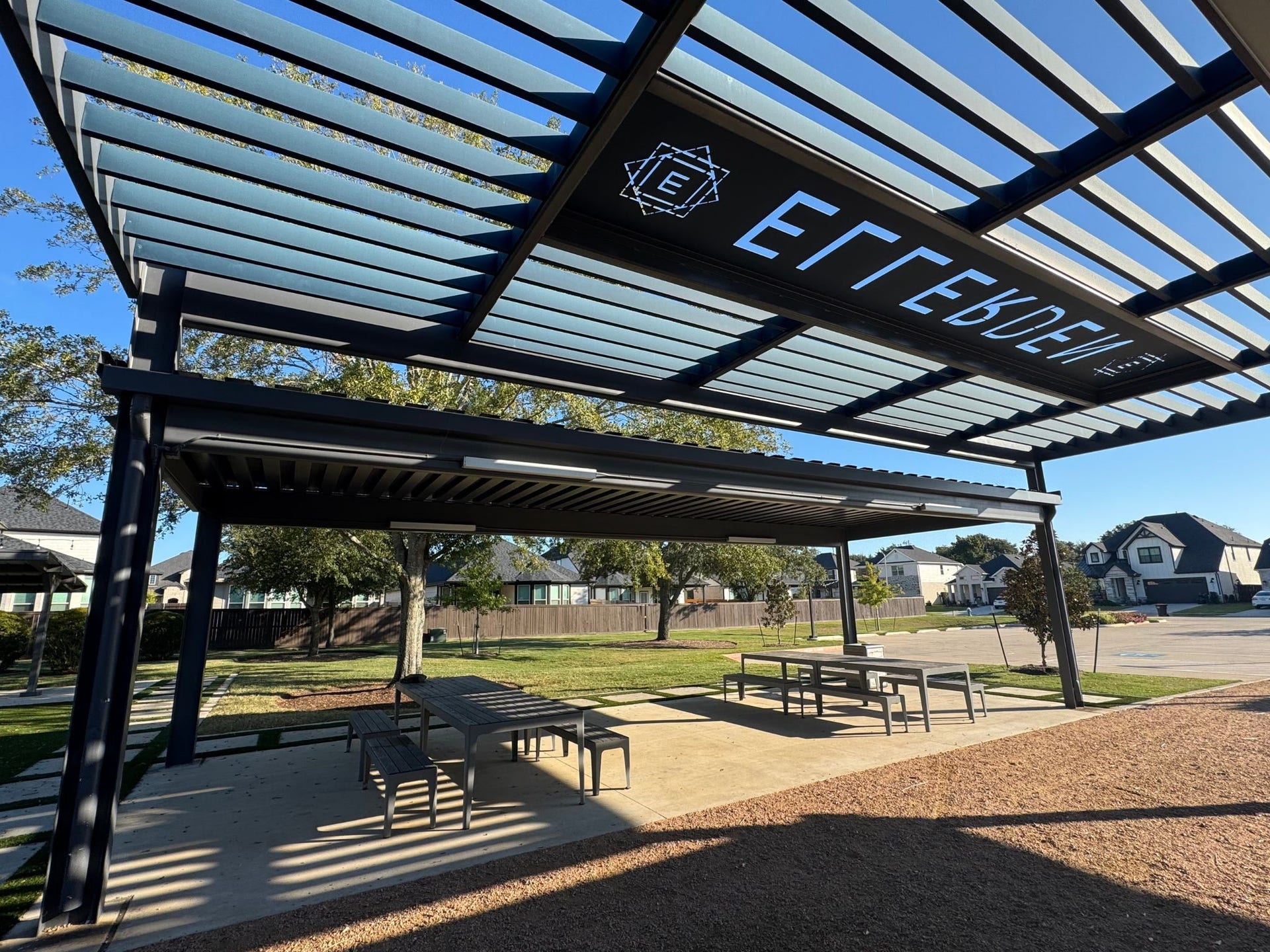 18210 Ellerden Forest Drive, Tomball, TX 77377 Home is walking distance to park. Picnic area pictured.