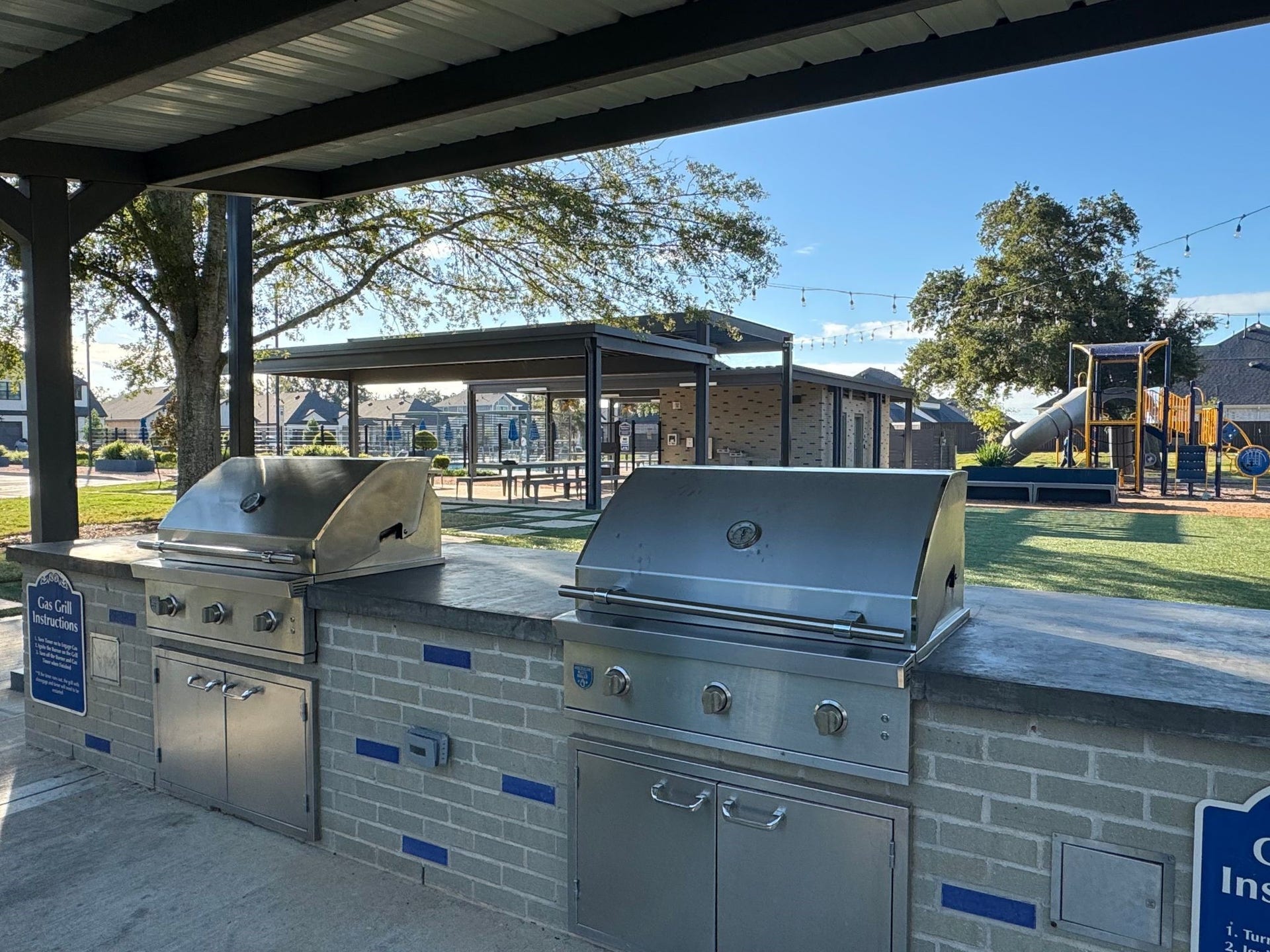 18210 Ellerden Forest Drive, Tomball, TX 77377 Home is walking distance to park. Grilling stations pictured.