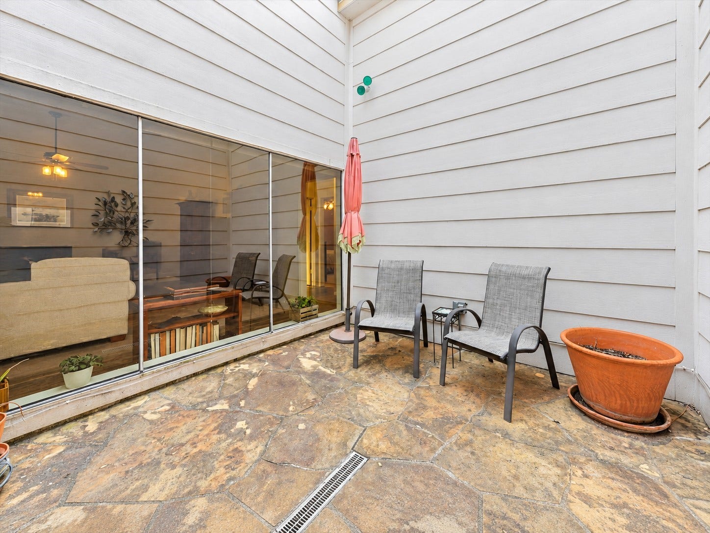 Another view of the atrium that will accommodate another outdoor dining area. Love this space!