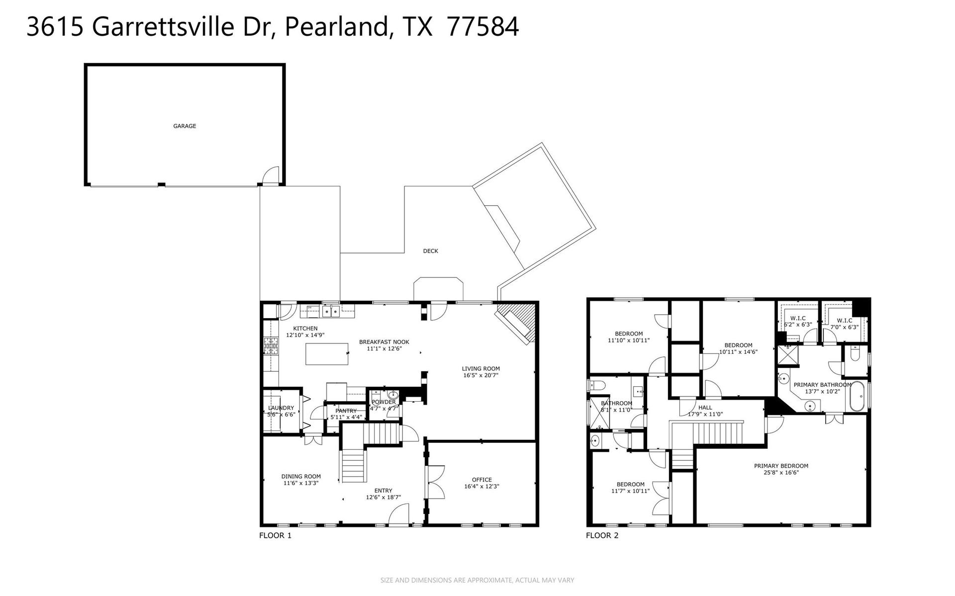 3615 Garrettsville Drive, Pearland, TX 77584 floor plan