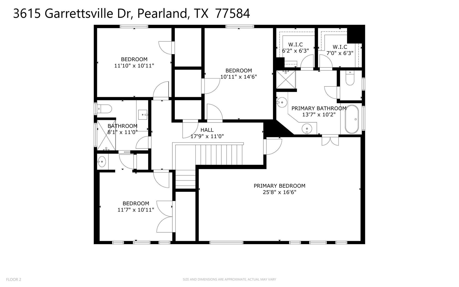 3615 Garrettsville Drive, Pearland, TX 77584 2nd floor plan