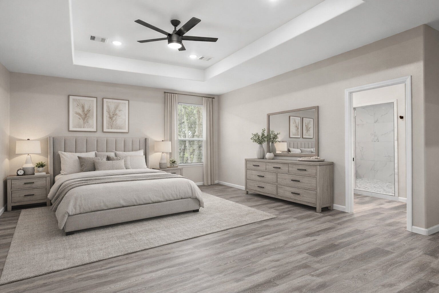 3617 Pecan Drive, Bacliff, TX 77518 Virtually staged primary bedroom (upstairs)
