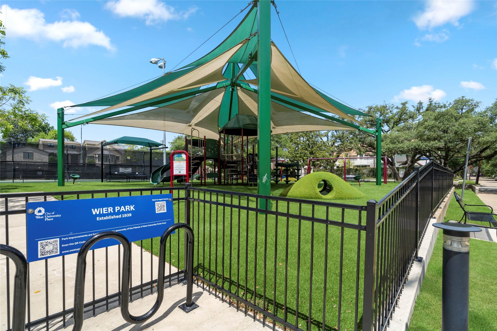 [Wier Park] Just one block from neighborhood favorite Wier Park. Has picnic tables, basketball court, pickleball and tennis courts, and a shaded turfed playground.