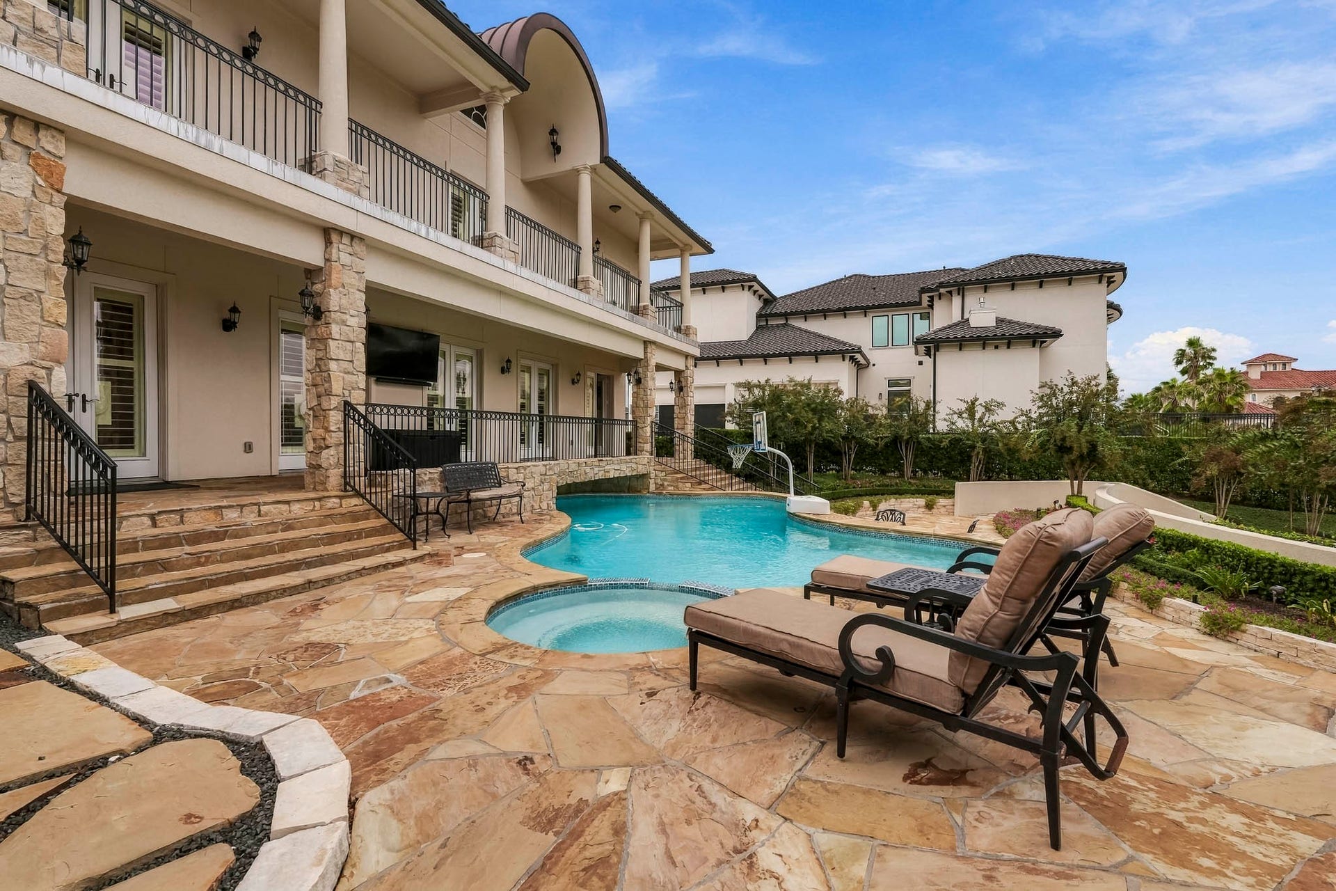 1903 Ray Shell Court, Houston, TX 77586 pool looking at the pool house and guest house