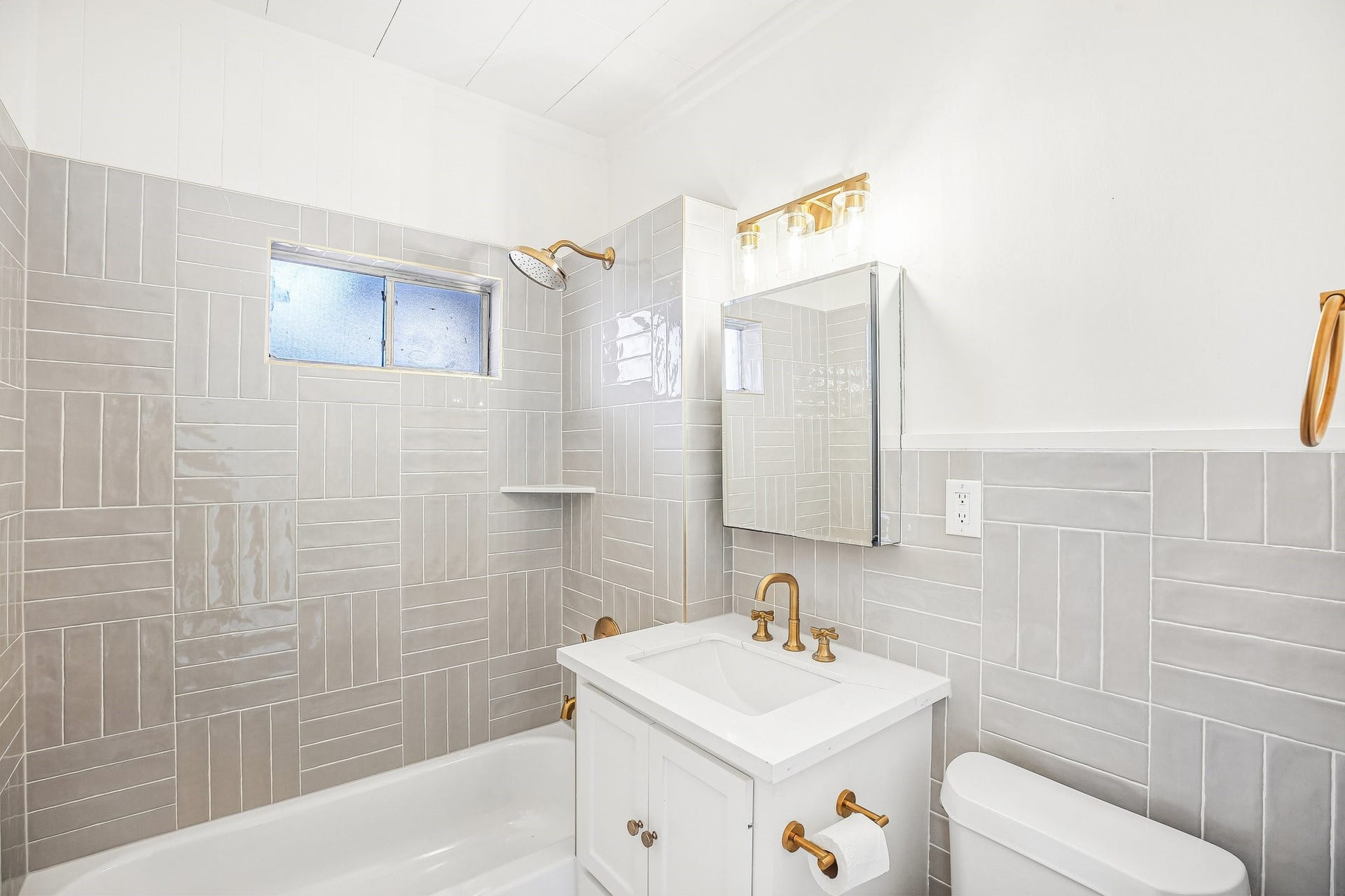 1104 Key Street, Houston, TX 77009 Ah, the bathroom! Brand new! A medicine cabinet provides extra storage
