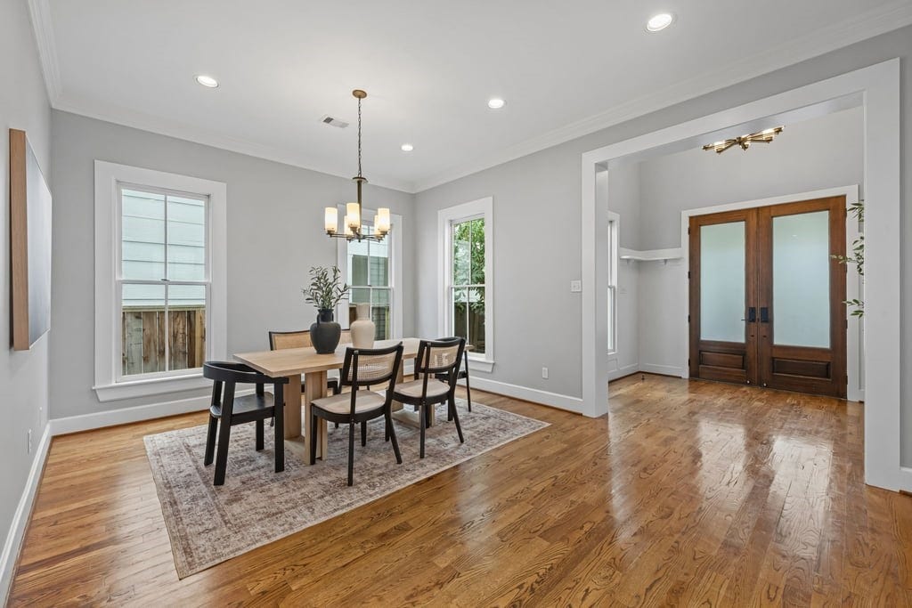 A gracious dining space with easy access to the home's inviting living areas.