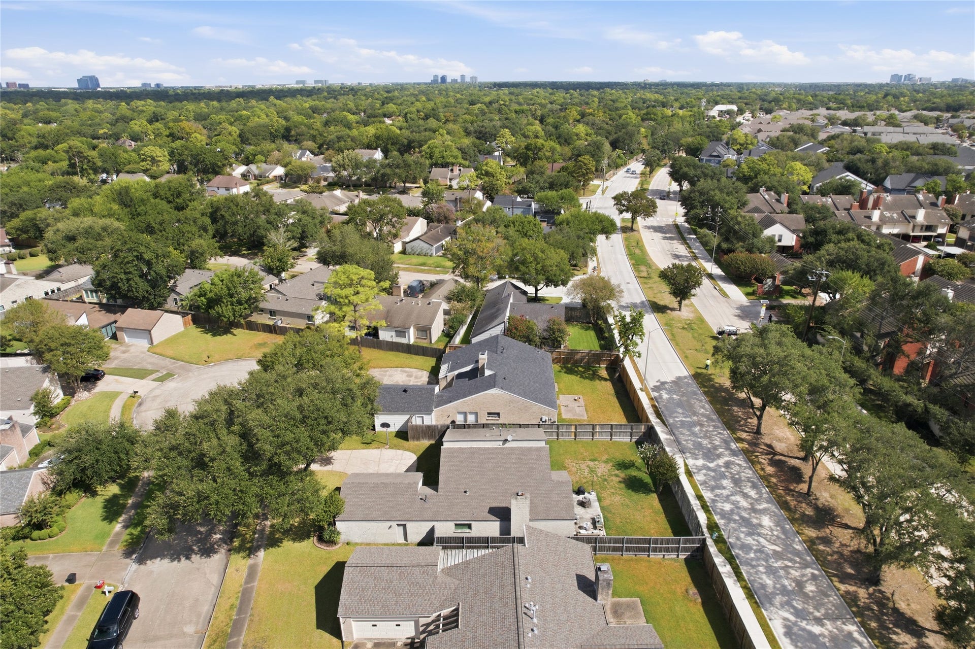 2211 Kinbrook Drive, Houston, TX 77077 Aerial view shows the spacious lot!