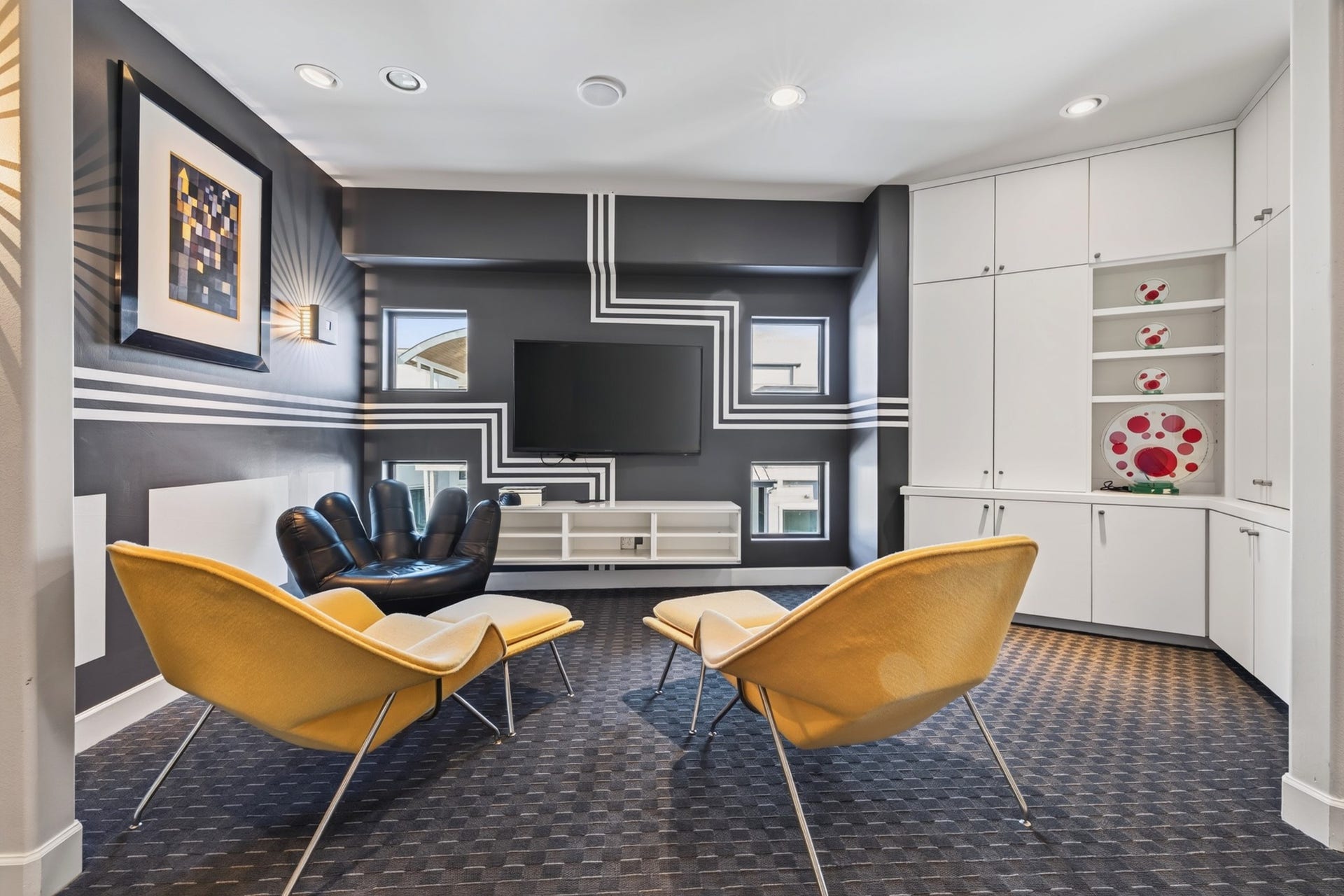 Spacious secondary living area offers exceptional flexibility for gathering or entertaining.