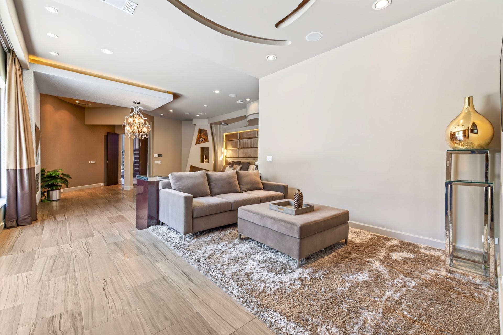 Private sitting area offers relaxation and privacy.